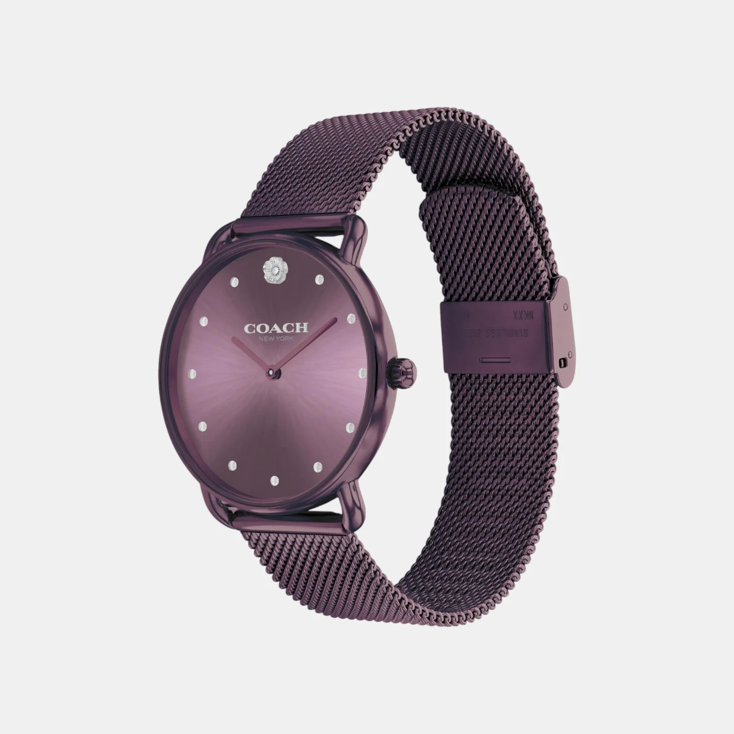 Elliot Women Quartz Purple Dial Analog Stainless Steel Watch 14504211 - Image 2