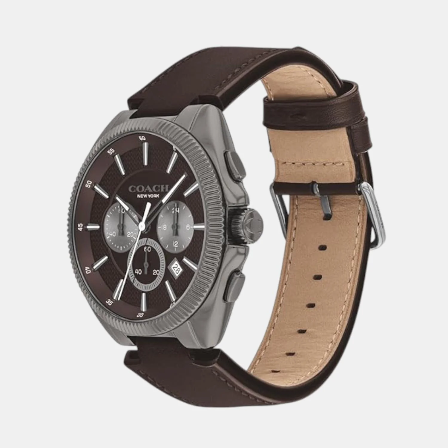 Jackson Men Quartz Brown Dial Chronograph Leather Watch 14602686 - Image 3