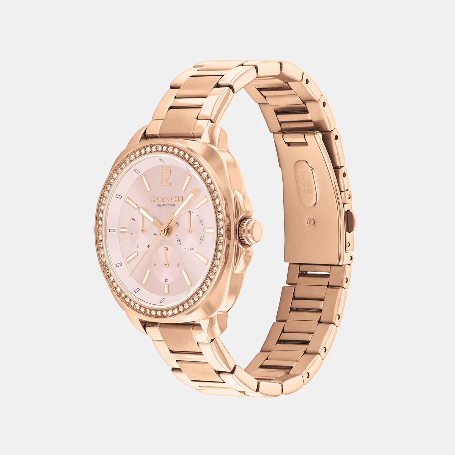 Kitt Women Quartz Blush Dial Multi-Function Stainless Steel Watch 14504399 - Image 2