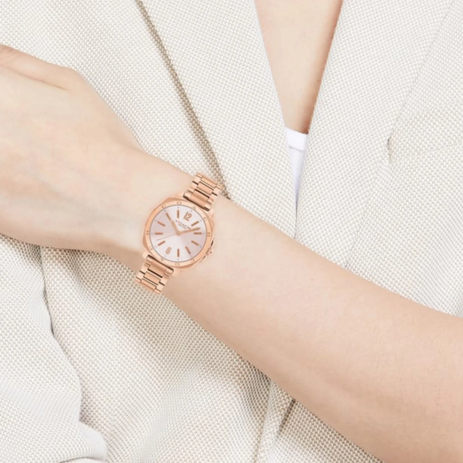 Kitt Women Quartz Pink Dial Analog Stainless Steel Watch 14504467 - Image 4