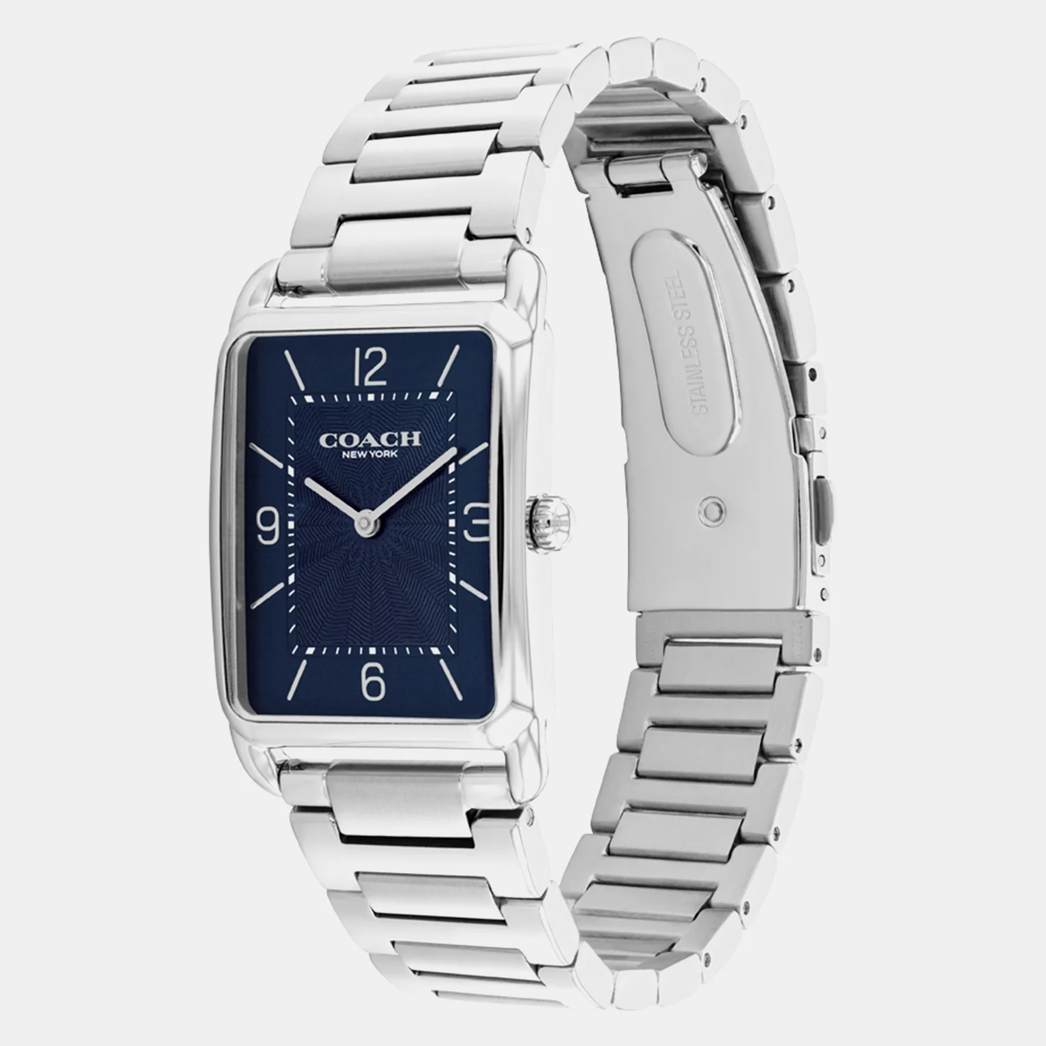 Men Quartz Blue Dial Analog Stainless Steel Watch 14400046 - Image 3