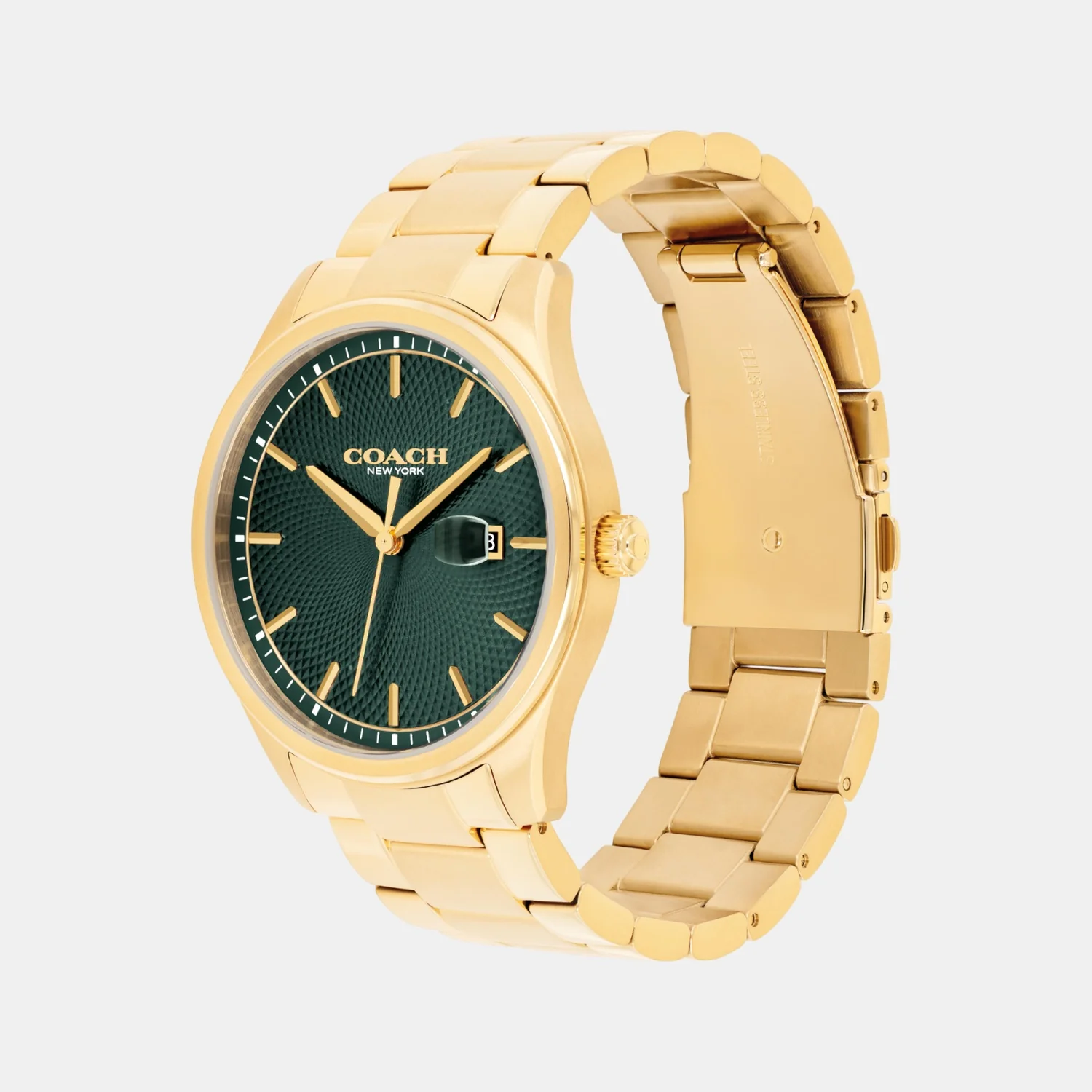 Oliver Men Quartz Green Dial Analog Stainless Steel Watch 14602753 - Image 3