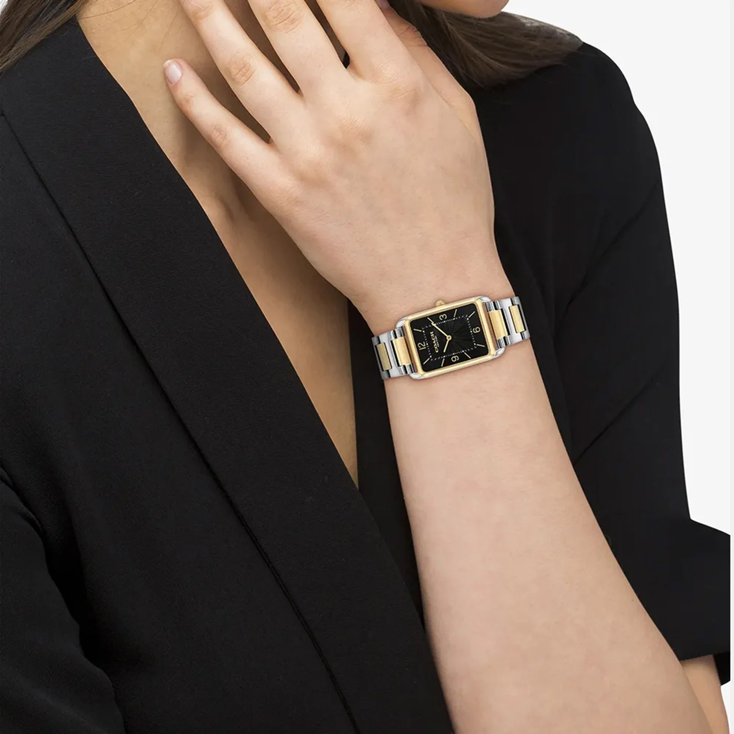 Unisex Quartz Black Dial Analog Stainless Steel Watch 14400050 - Image 5