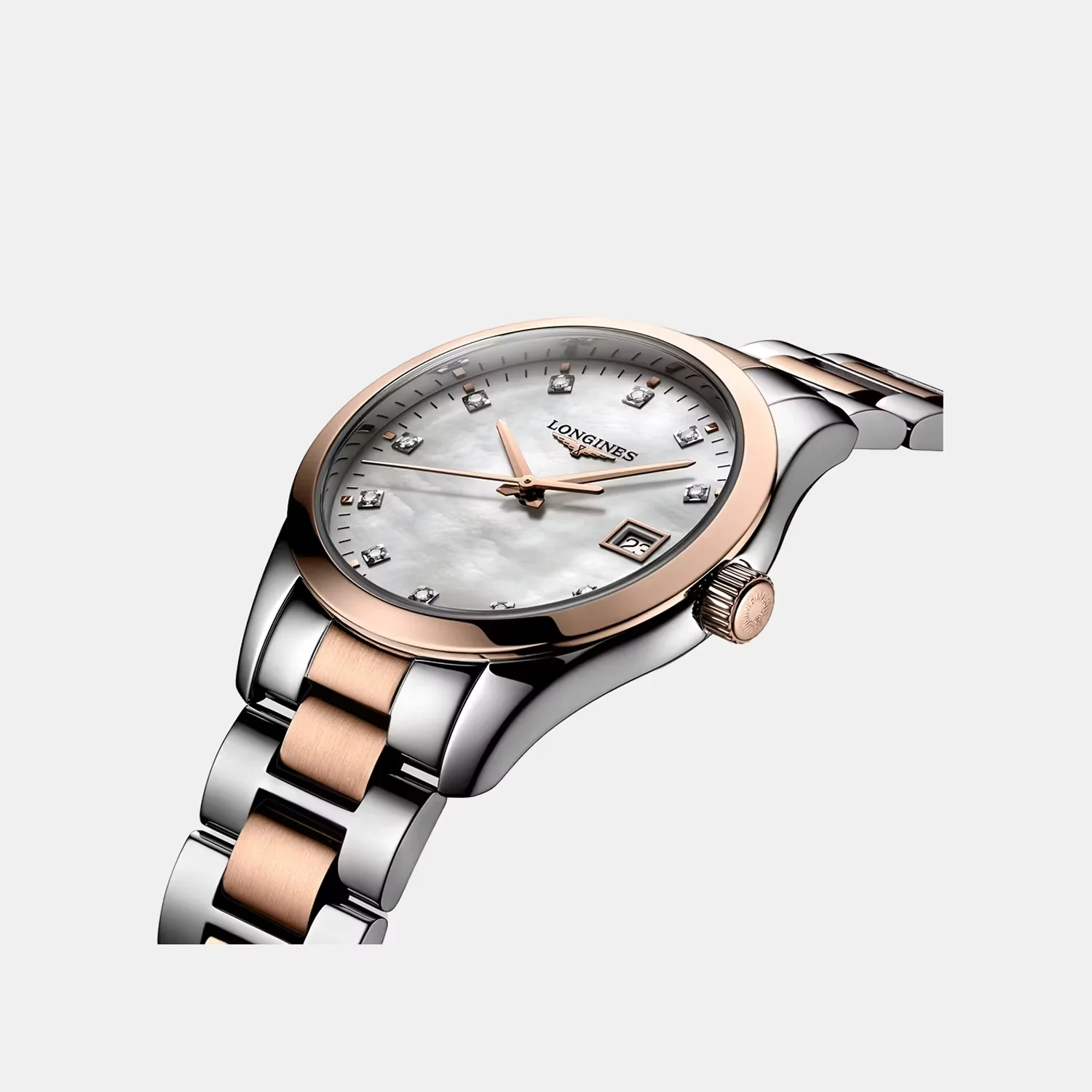 Conquest Classic Women Quartz Mother Of Pearl Dial Analog Stainless Steel Watch L23863877 - Image 2
