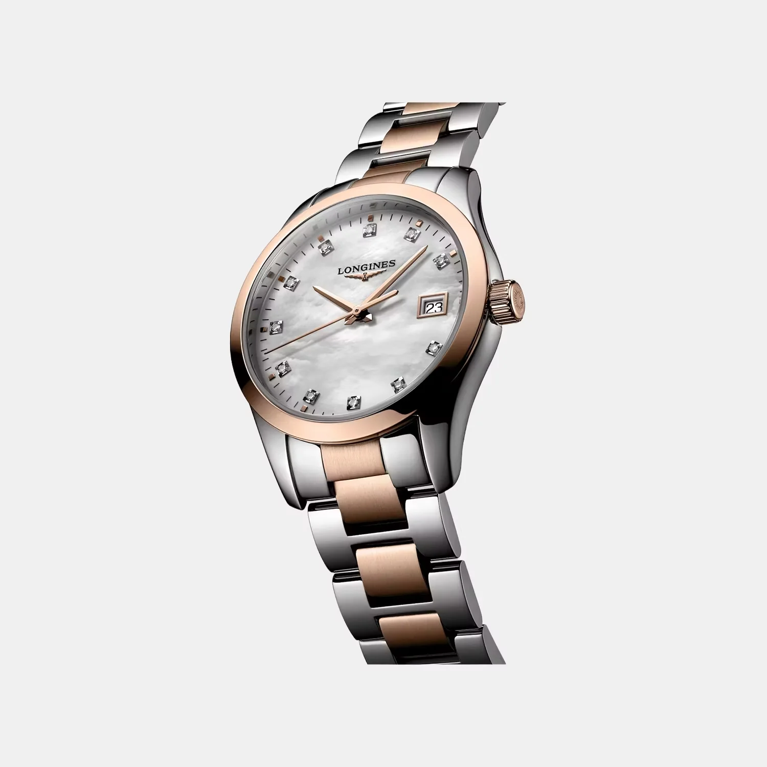 Conquest Classic Women Quartz Mother Of Pearl Dial Analog Stainless Steel Watch L23863877 - Image 3