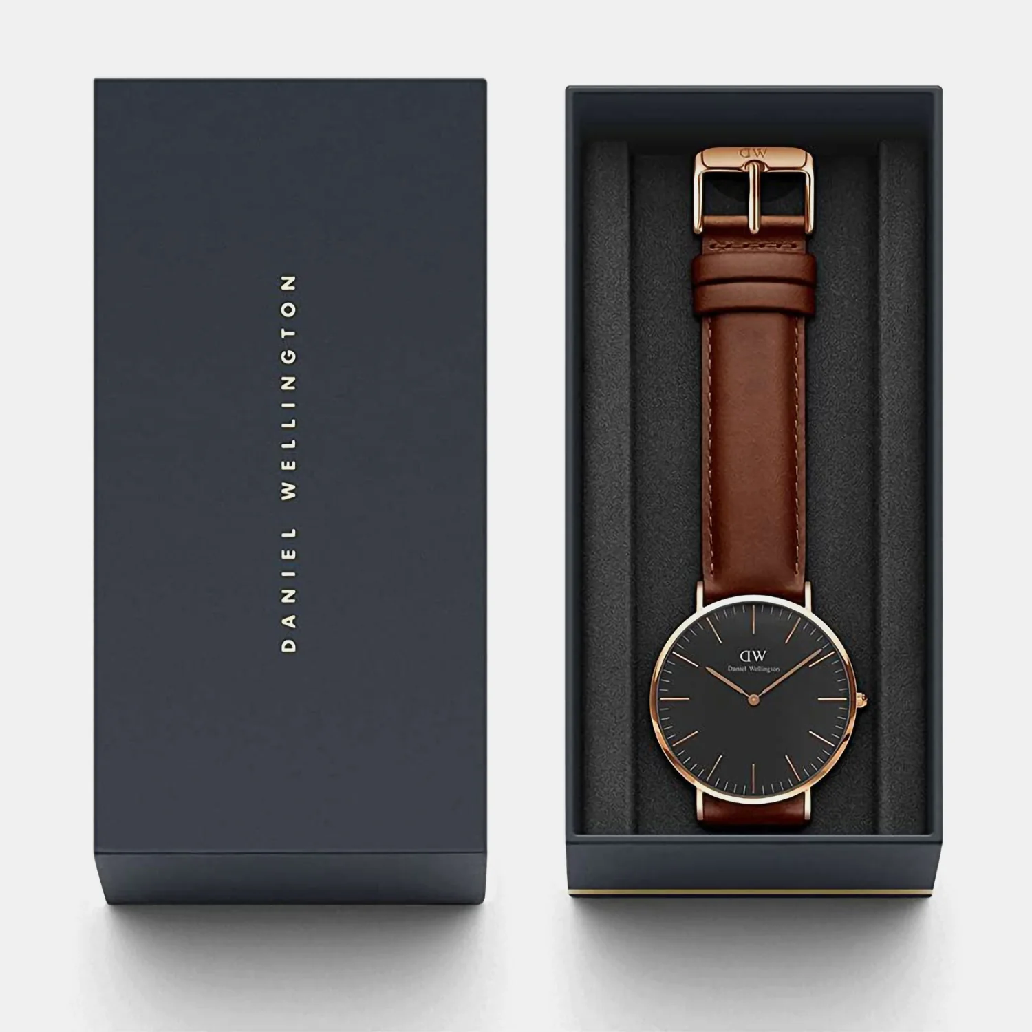Classic Men Quartz Black Dial Analog Leather Watch DW00100124K - Image 7
