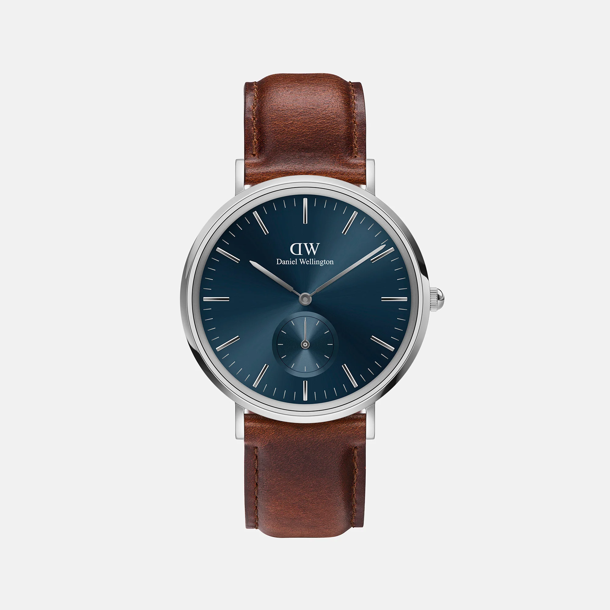 Classic Men Quartz Blue Dial Analog Leather Watch DW00100709K
