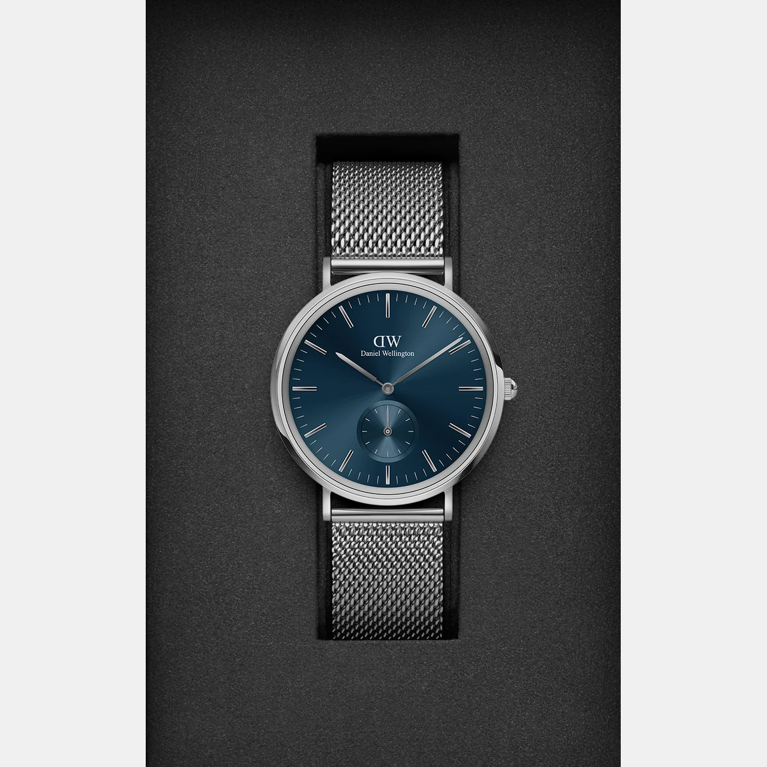 Classic Men Quartz Blue Dial Analog Stainless Steel Watch DW00100710K - Image 3