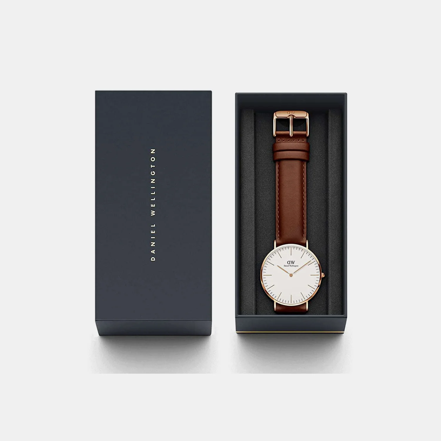 Classic Men Quartz White Dial Analog Leather Watch DW00100006K - Image 7