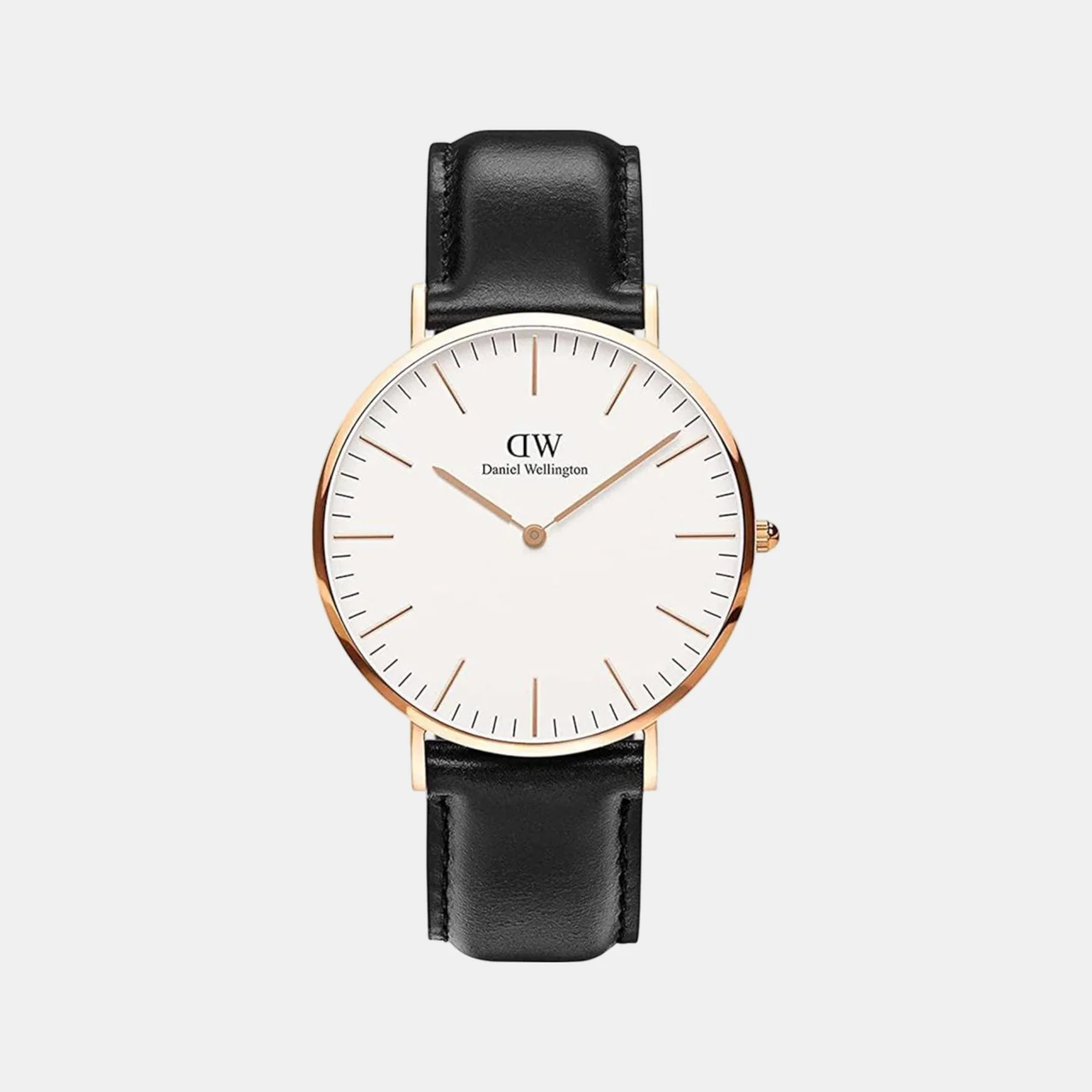 Classic Men Quartz White Dial Analog Leather Watch DW00100007K - Image 2