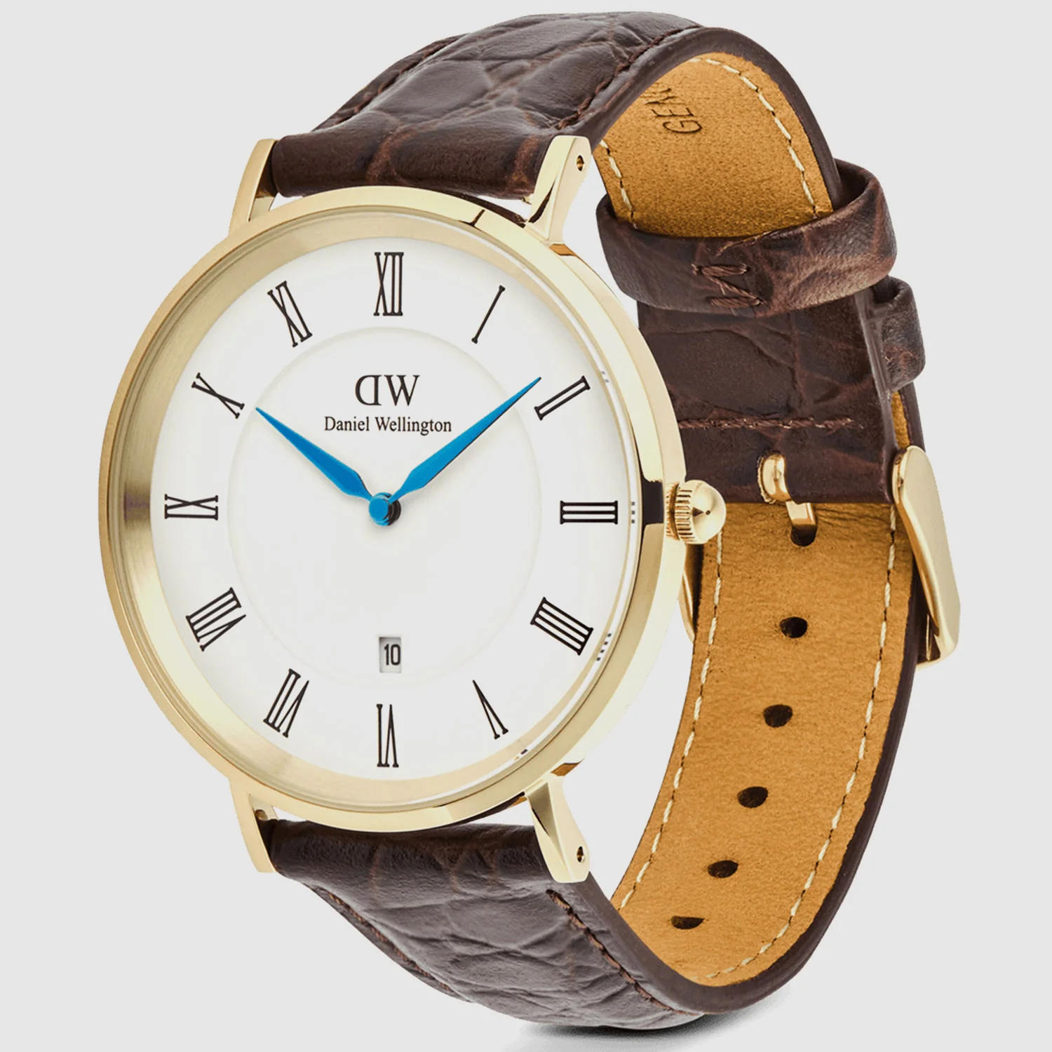 Classic Men Quartz White Dial Analog Leather Watch DW00100912K - Image 3
