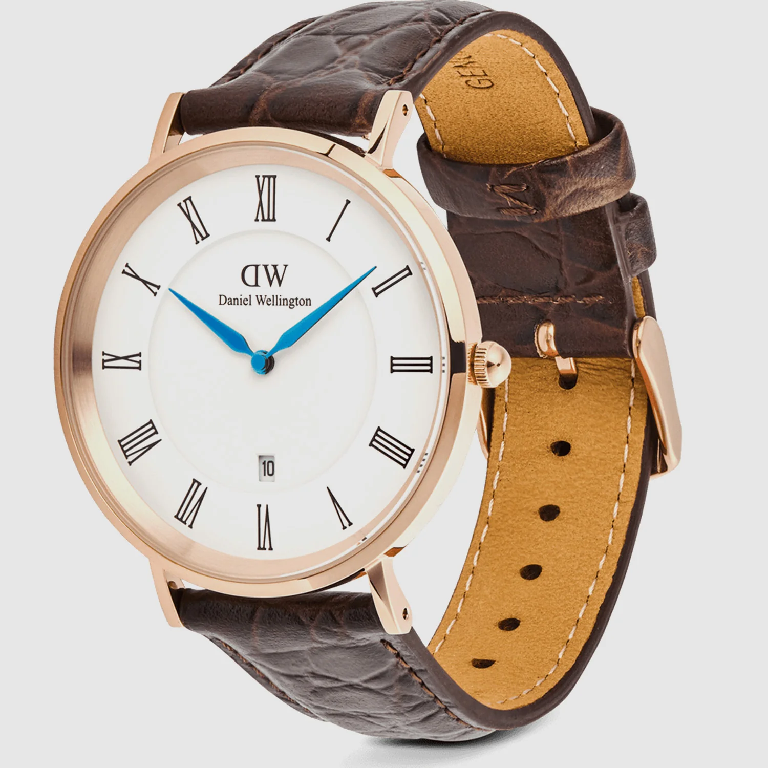 Classic Men Quartz White Dial Analog Leather Watch DW00100913K - Image 3