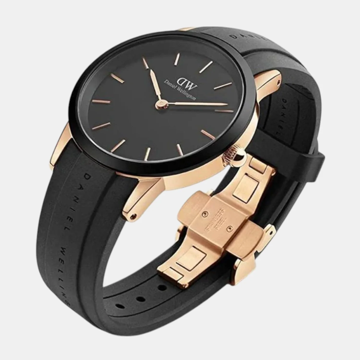 Iconic Men Quartz Black Dial Analog Rubber Watch DW00100425K - Image 3