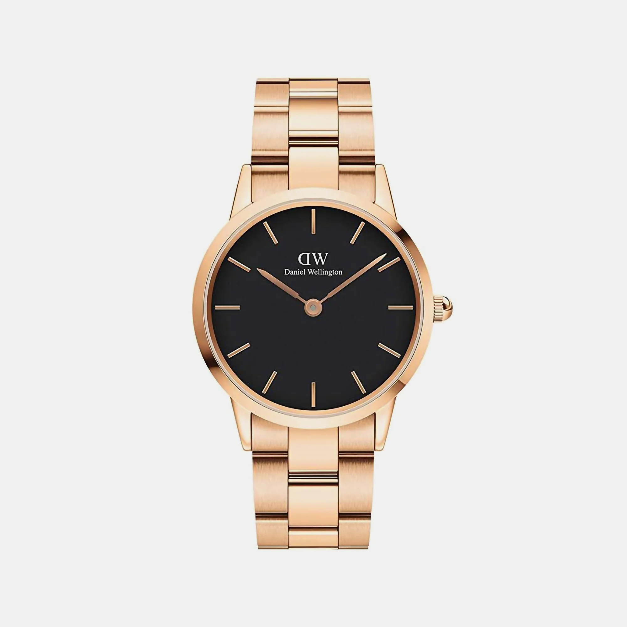 Iconic Men Quartz Black Dial Analog Stainless Steel Watch DW00100210K