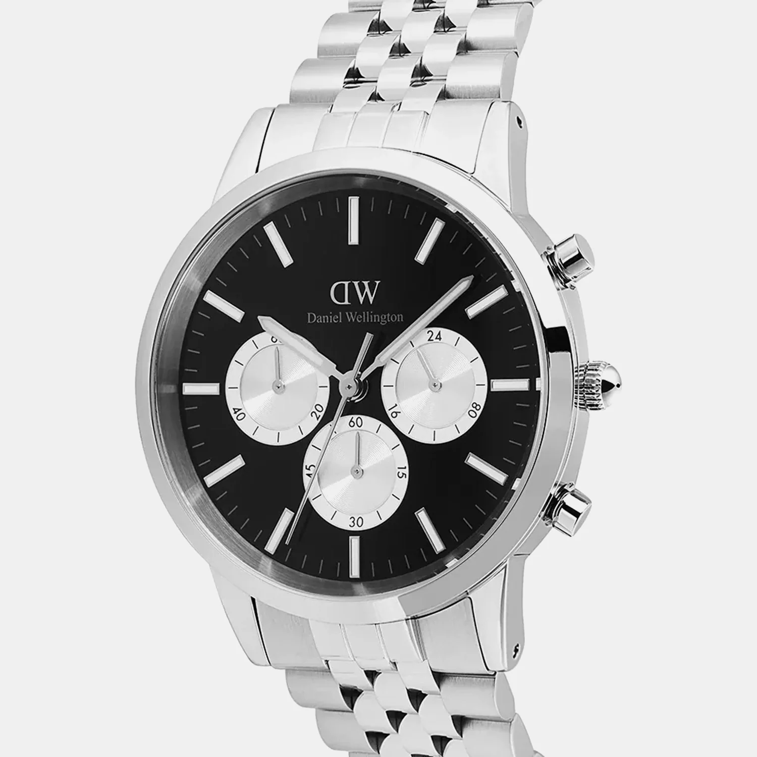 Iconic Onyx Panda Men Quartz Black Dial Chronograph Stainless Steel Watch DW00100873K - Image 2