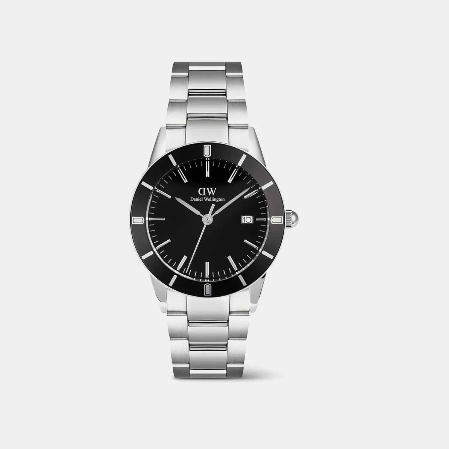 Iconic Paradigma Men Quartz Black Dial Analog Stainless Steel Watch DW00100822K