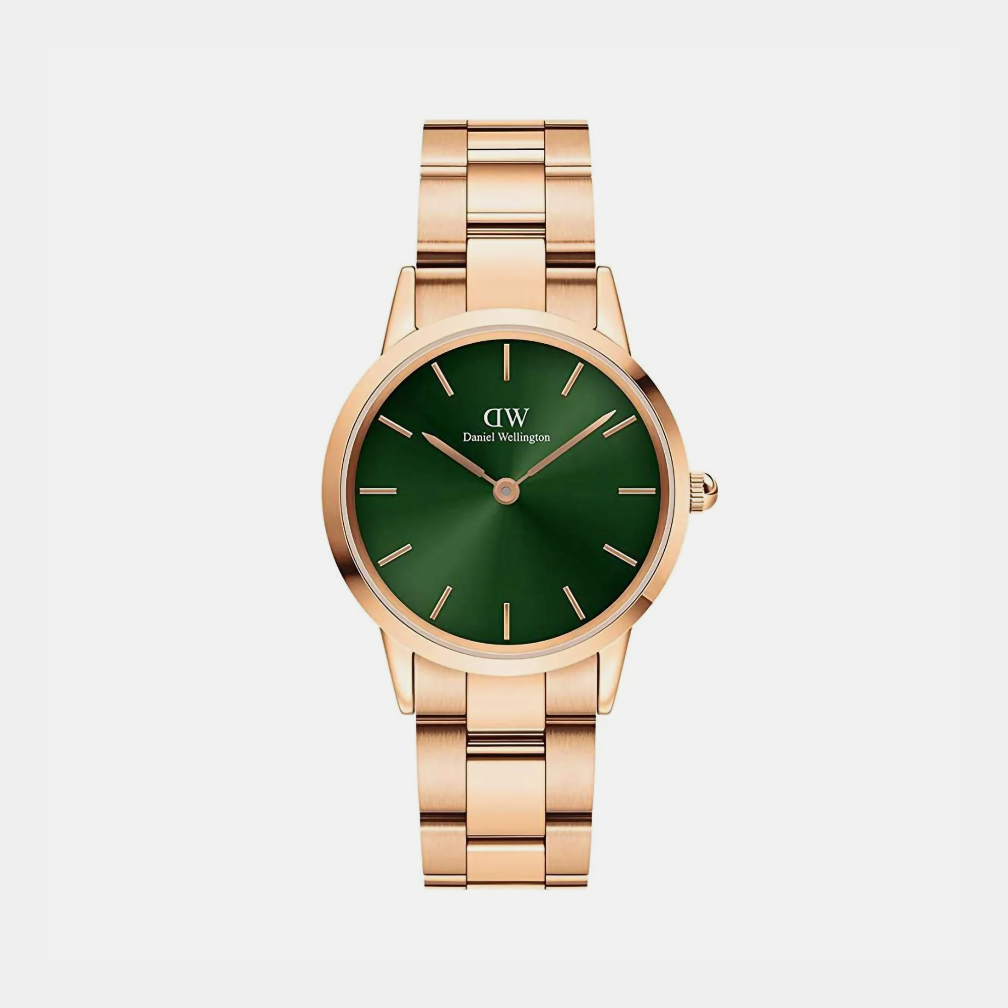 Iconic Women Quartz Green Dial Analog Stainless Steel Watch DW00100420K