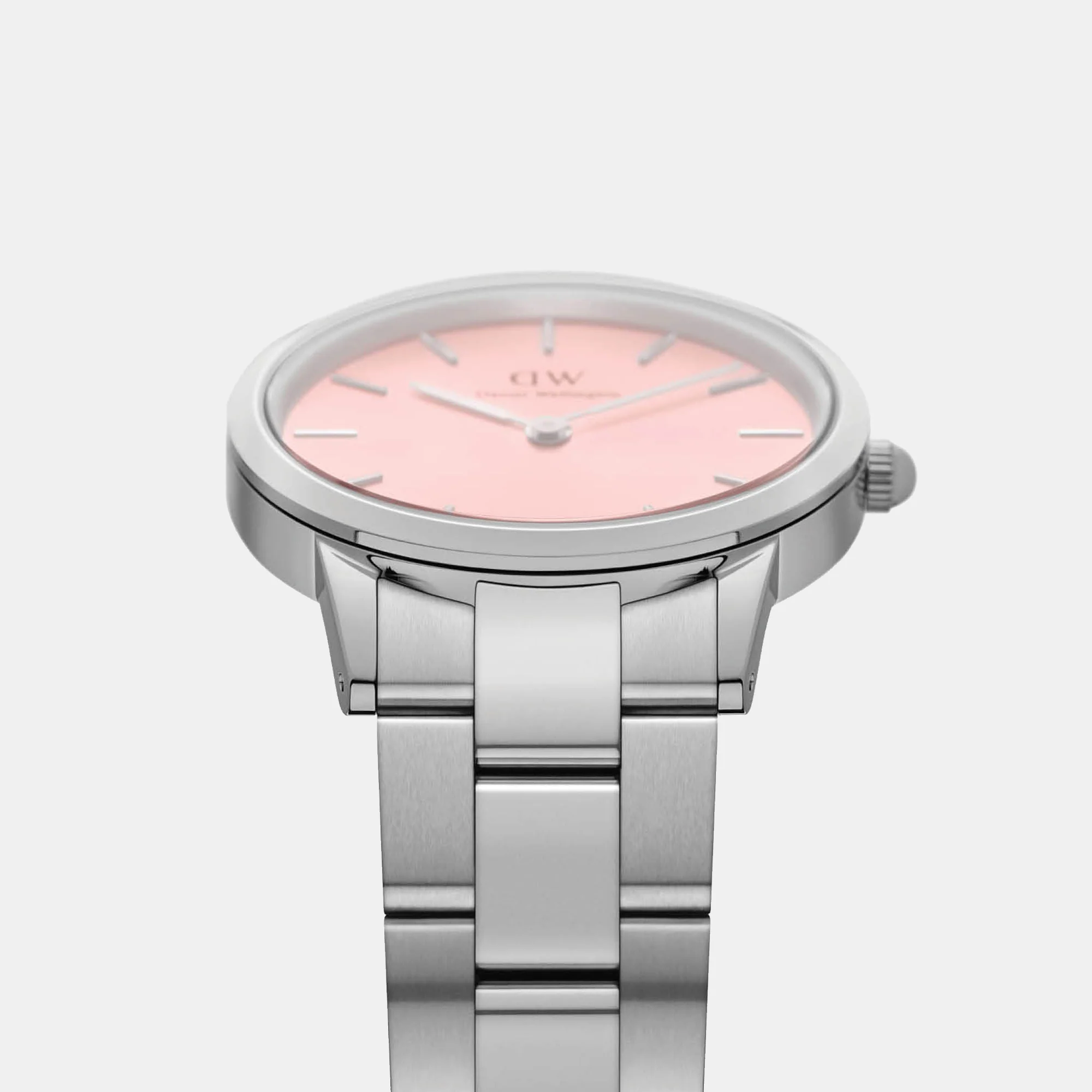 Iconic Women Quartz Pink Dial Analog Stainless Steel Watch DW00100535 - Image 3