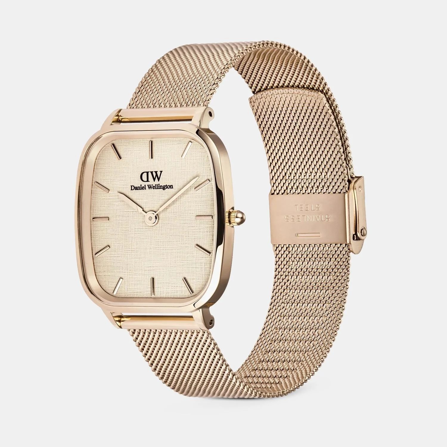 Men Quartz Beige Dial Analog Stainless Steel Watch DW00100817K - Image 2
