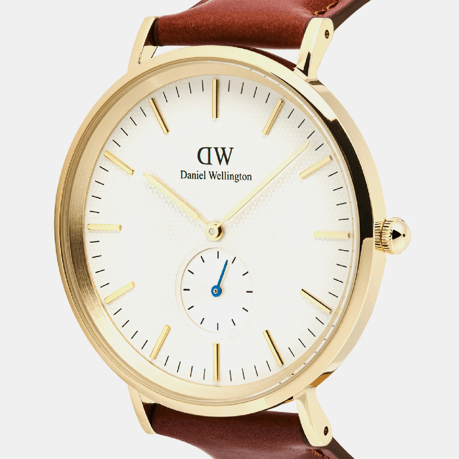 Men Quartz Beige Dial Analog Leather Watch DW00100869K - Image 4