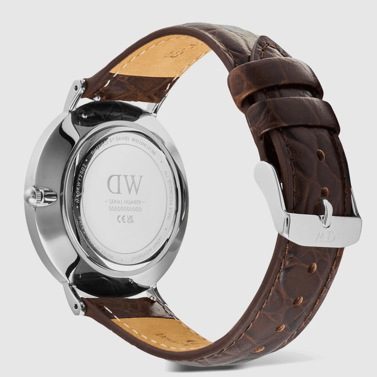 Men Quartz White Dial Analog Leather Watch DW00100911K - Image 4