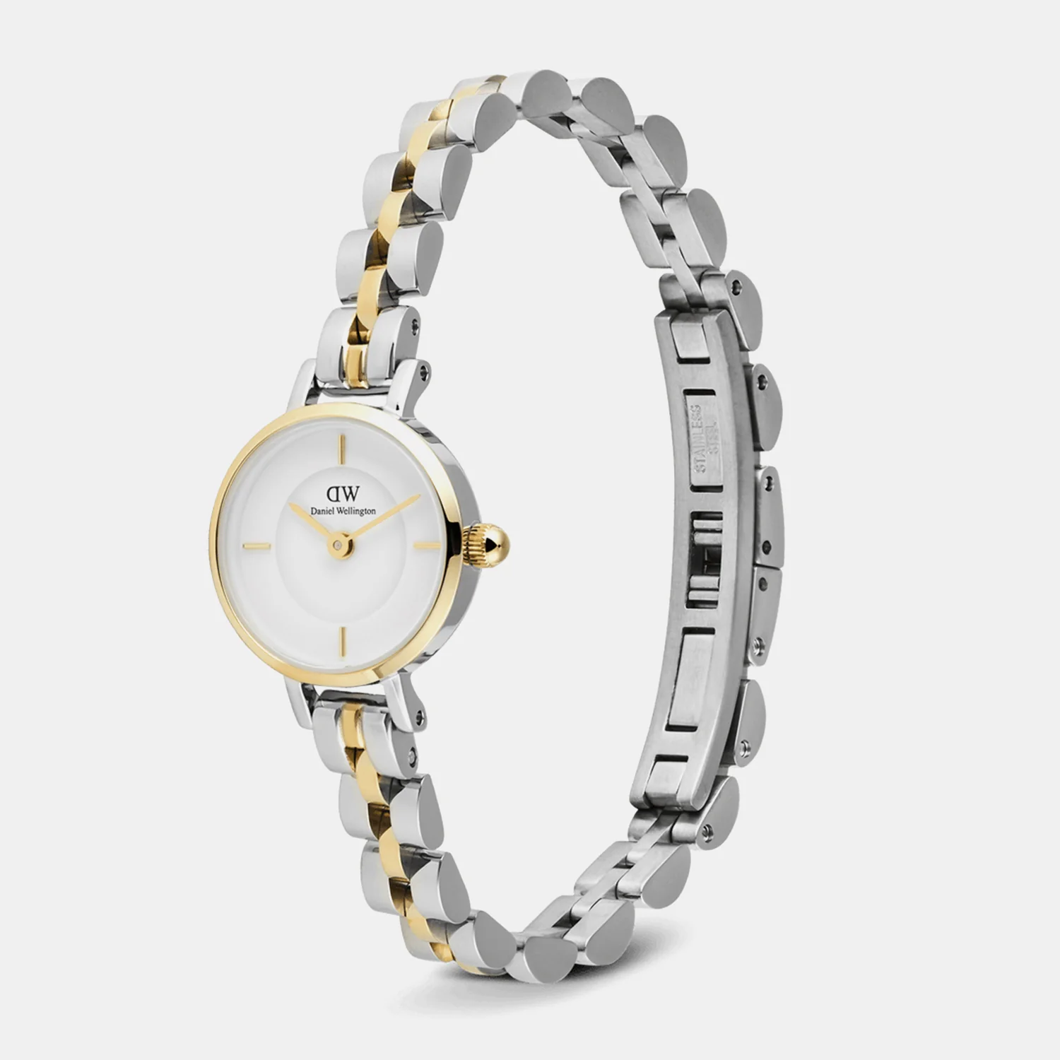 Petite Mini Arch Women Quartz White Dial Analog Stainless Steel Watch DW00100923 - Image 4