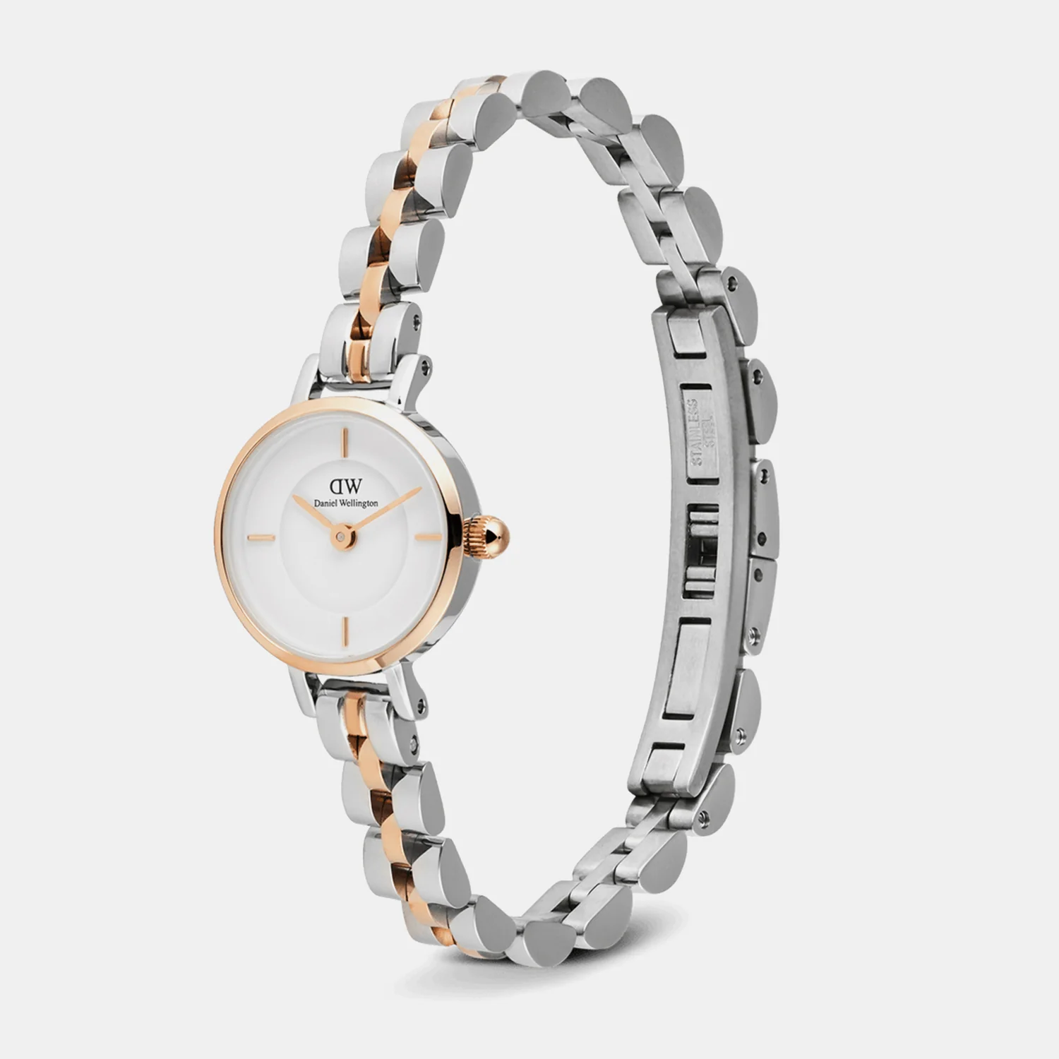 Petite Mini Arch Women Quartz White Dial Analog Stainless Steel Watch DW00100924 - Image 4