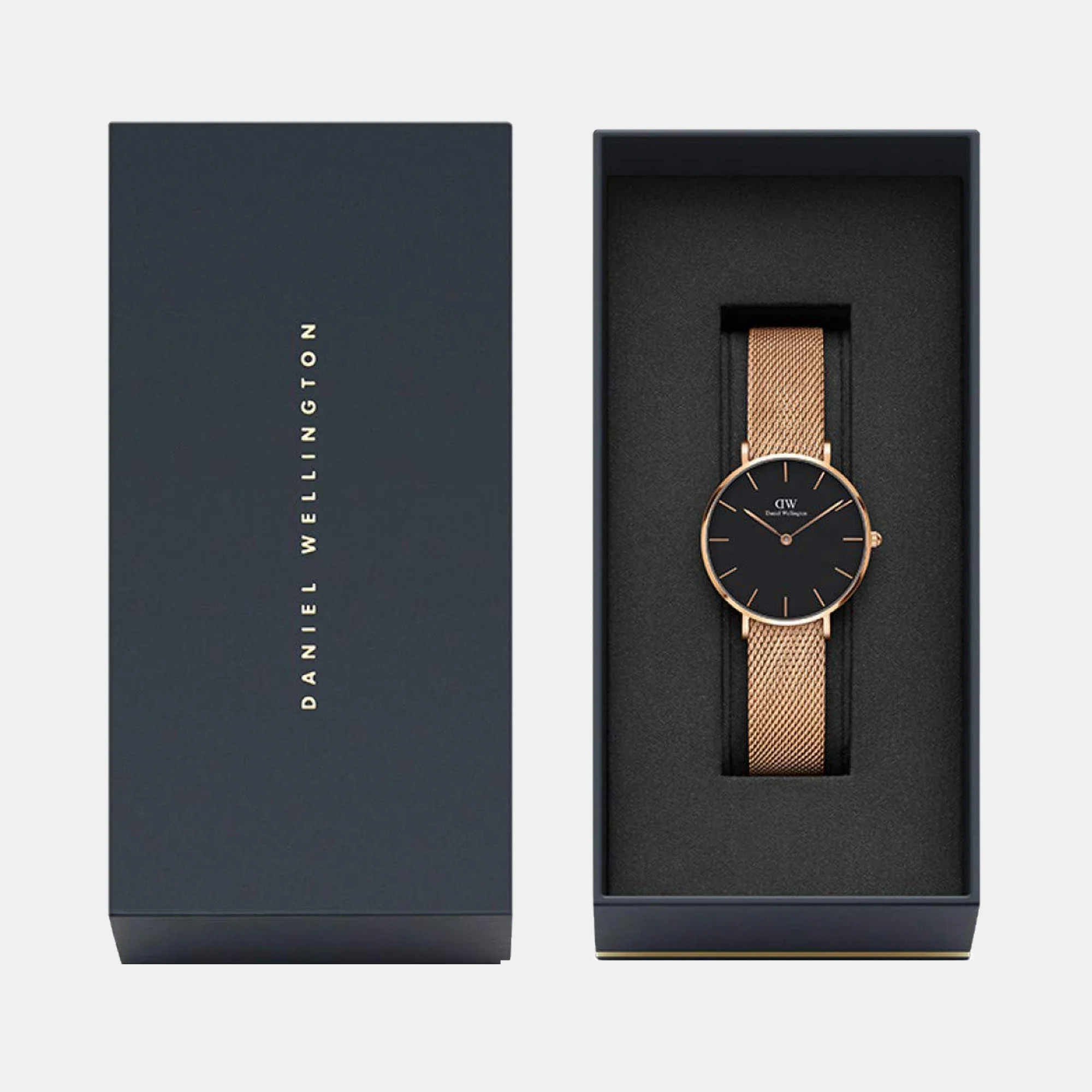 Petite Women Quartz Black Dial Analog Mesh Watch DW00100161K - Image 6