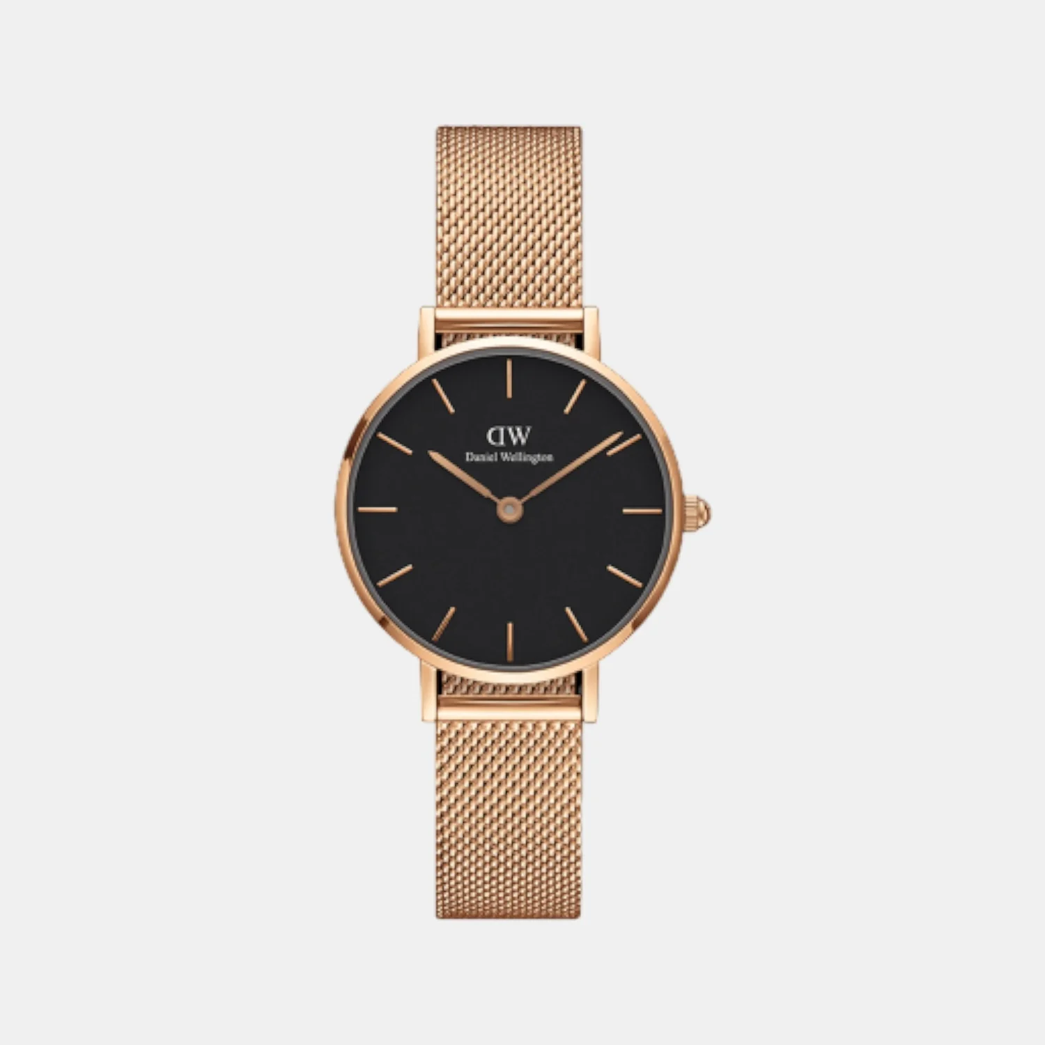 Petite Women Quartz Black Dial Analog Mesh Watch DW00100217K