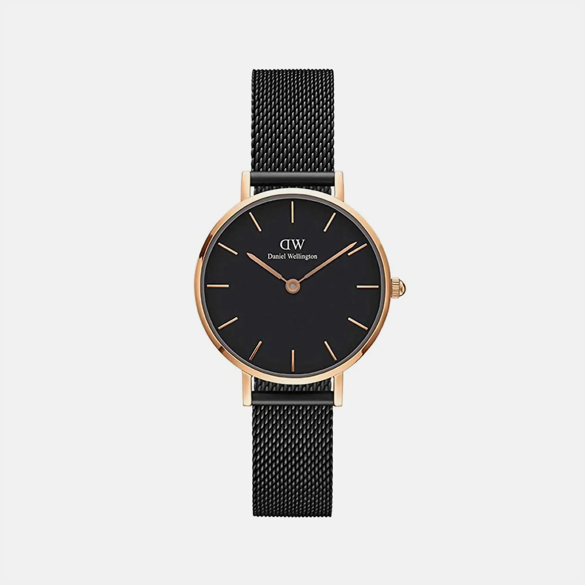 Petite Women Quartz Black Dial Analog Mesh Watch DW00100245K