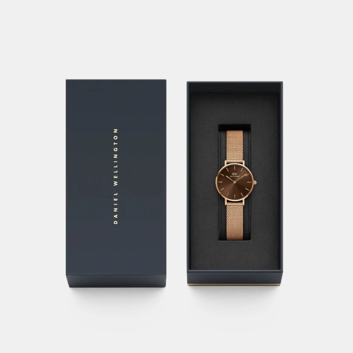 Petite Women Quartz Brown Dial Analog Stainless Steel Watch DW00100477K - Image 4