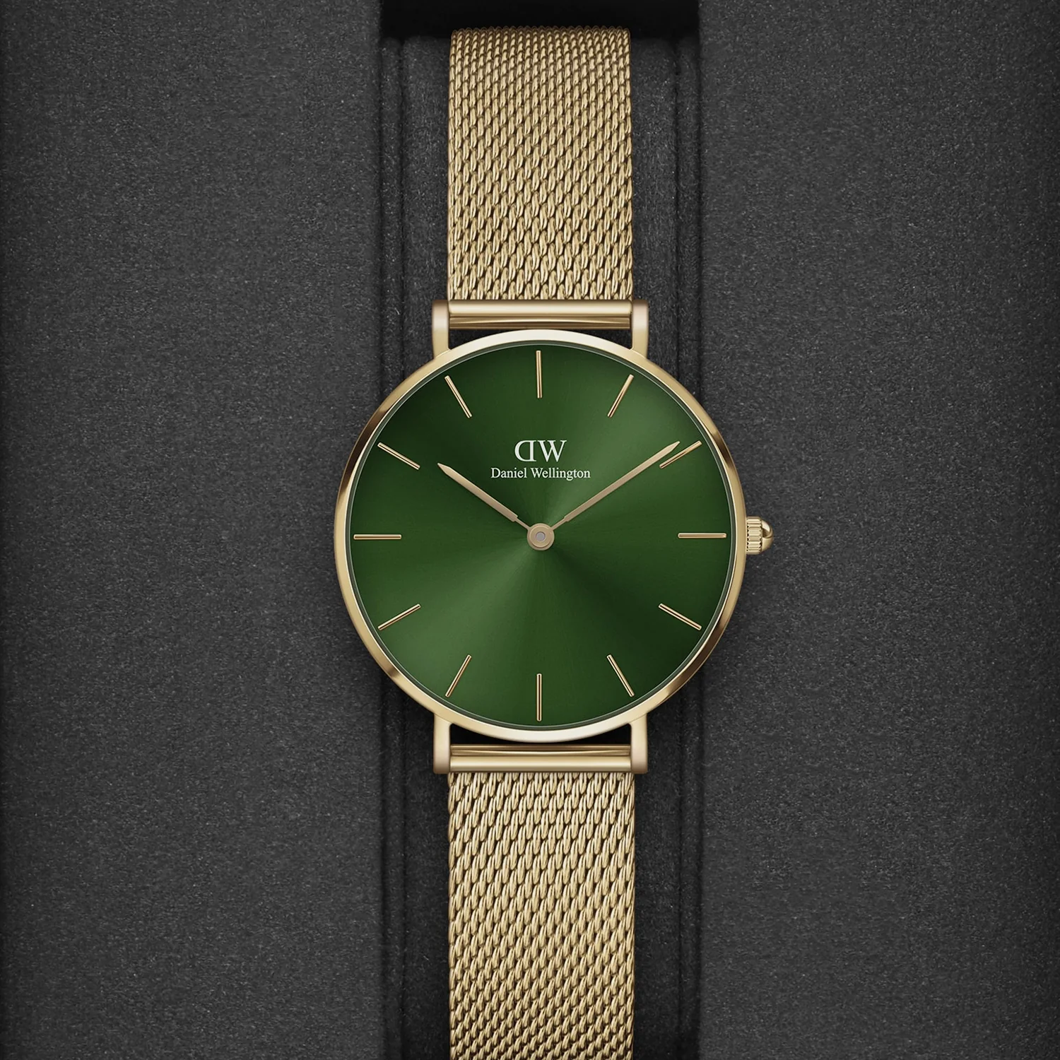 Petite Women Quartz Green Dial Analog Stainless Steel Watch DW00100480K - Image 3