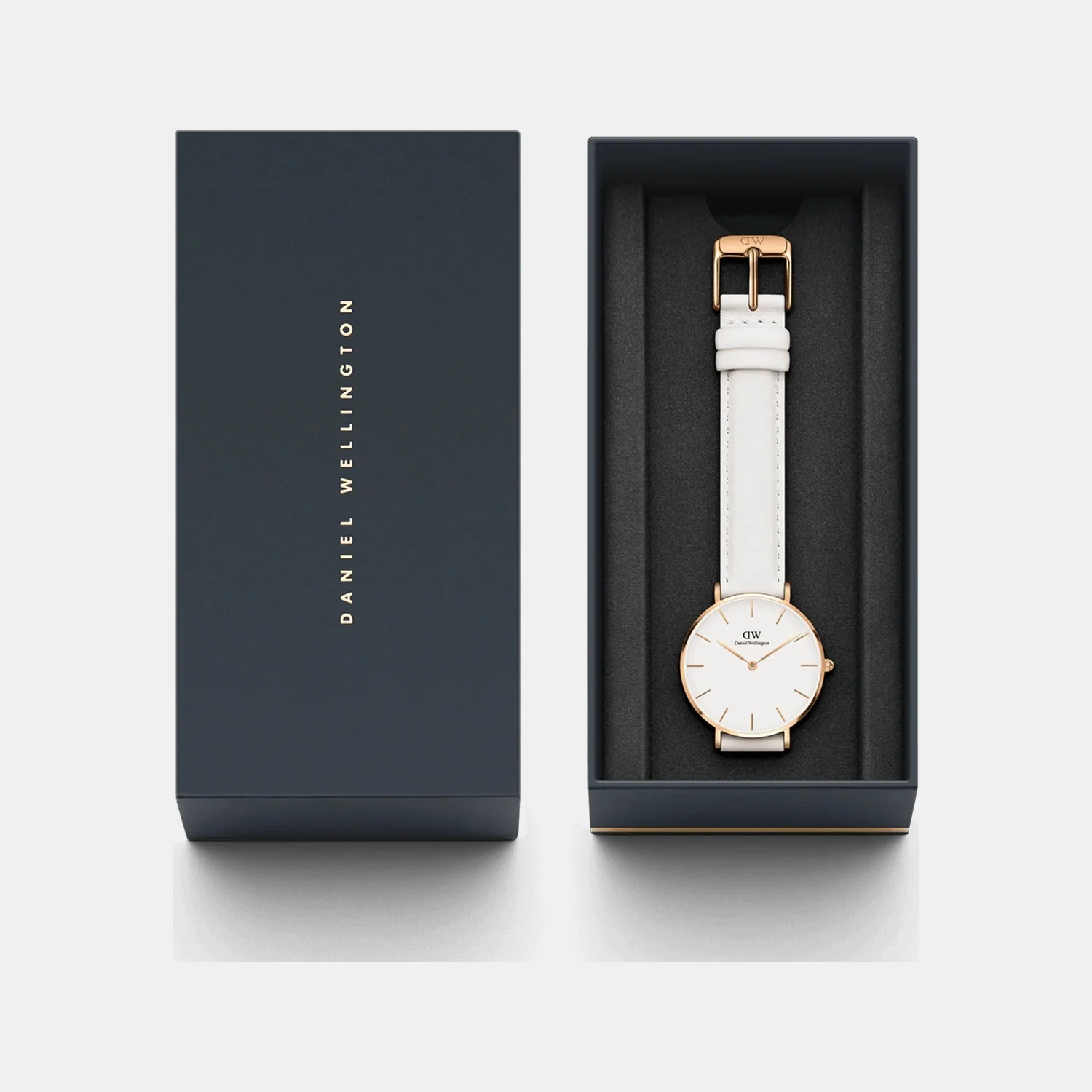 Petite Women Quartz White Dial Analog Leather Watch DW00100189 - Image 6