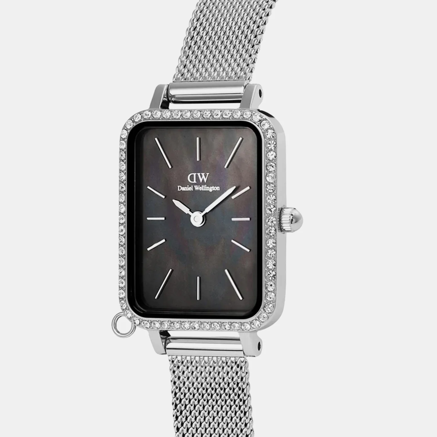 Quadro Women Quartz Black Dial Analog Mesh Watch DW00100747K - Image 3