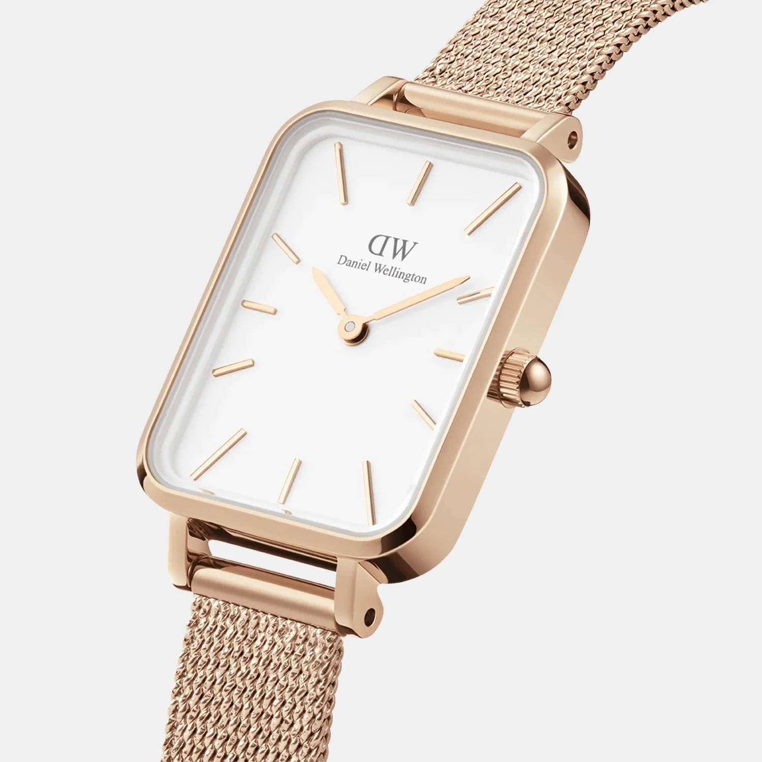 Quadro Women Quartz Eggshell White Dial Analog Stainless Steel Watch DW00100431K - Image 3