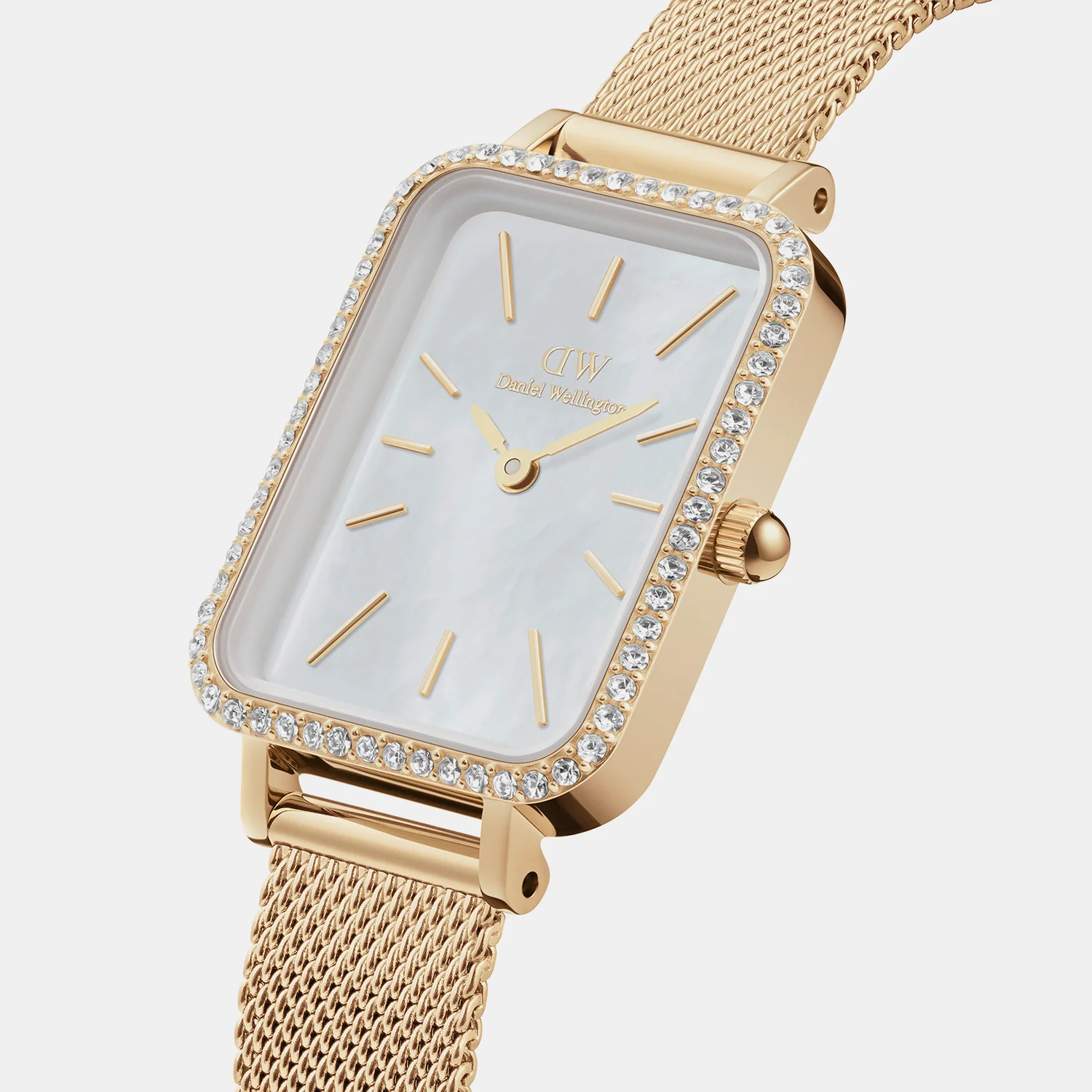 Quadro Women Quartz Gold Dial Analog Stainless Steel Watch DW00100668K - Image 2