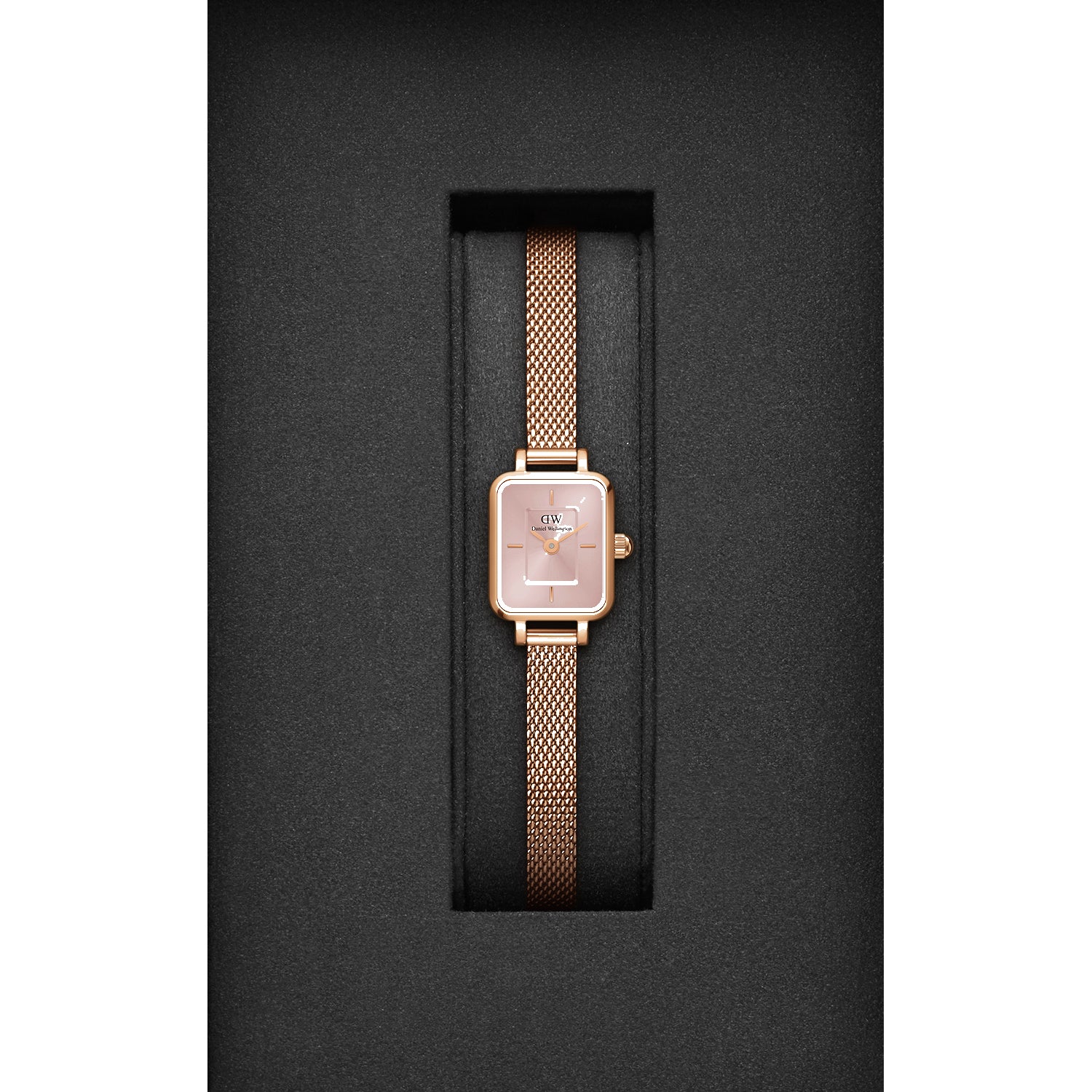 Quadro Women Quartz Pink Dial Analog Stainless Steel Watch DW00100650K - Image 3