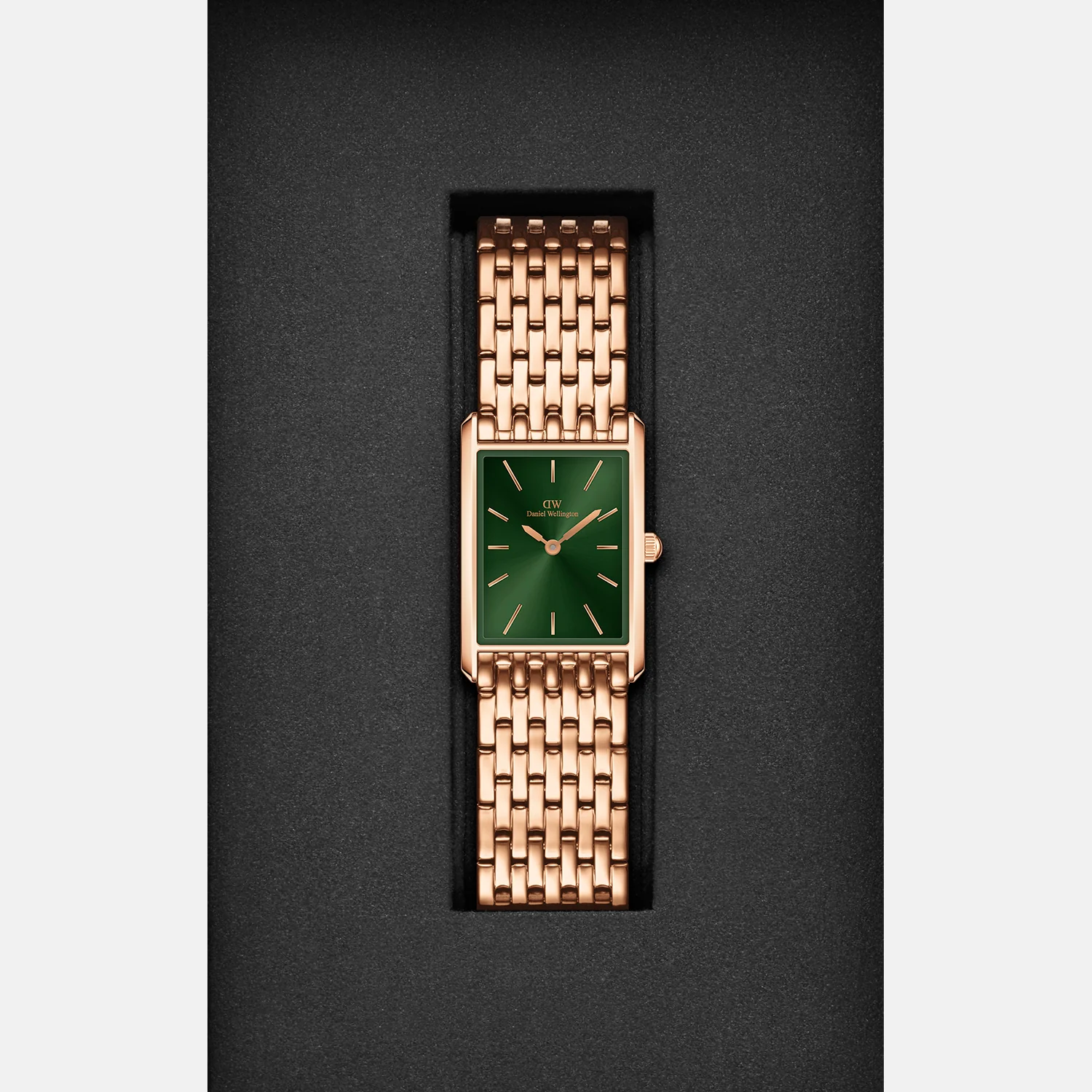 Tank Women Quartz Green Dial Analog Mesh Watch DW00100704K - Image 5