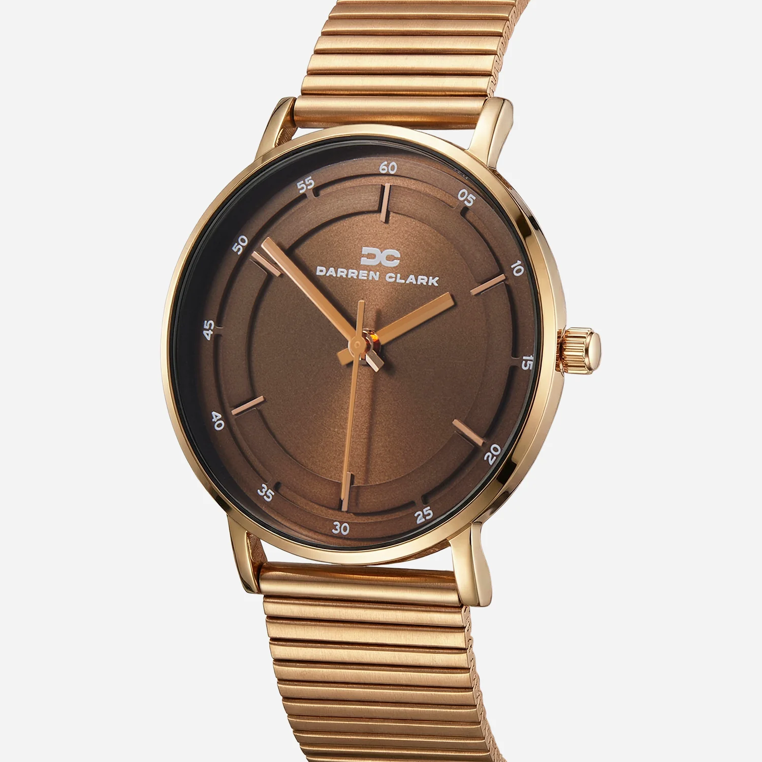 Men Quartz Brown Dial Analog Mesh Watch 1013C-E0306 - Image 2