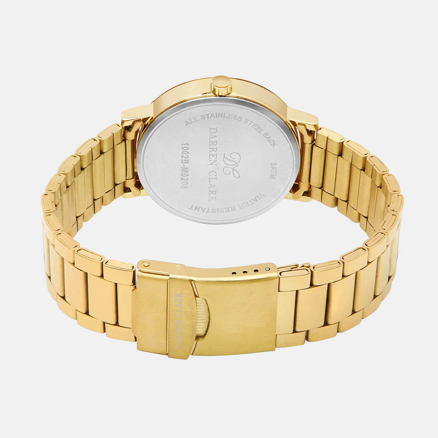Men Quartz Gold Dial Analog Stainless Steel Watch 1002B-M0208 - Image 4