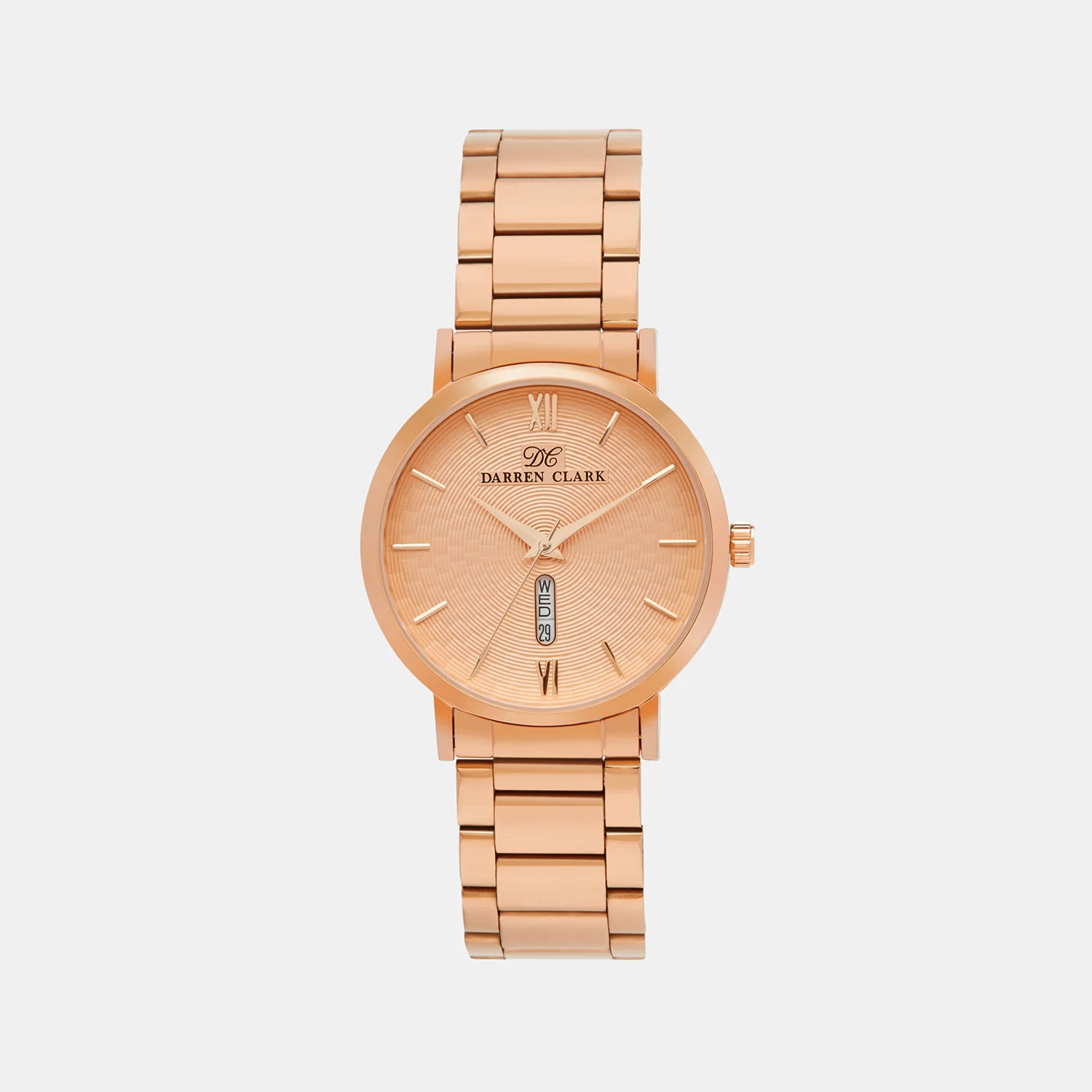 Men Quartz Rose Gold Dial Analog Stainless Steel Watch 1002C-M0307