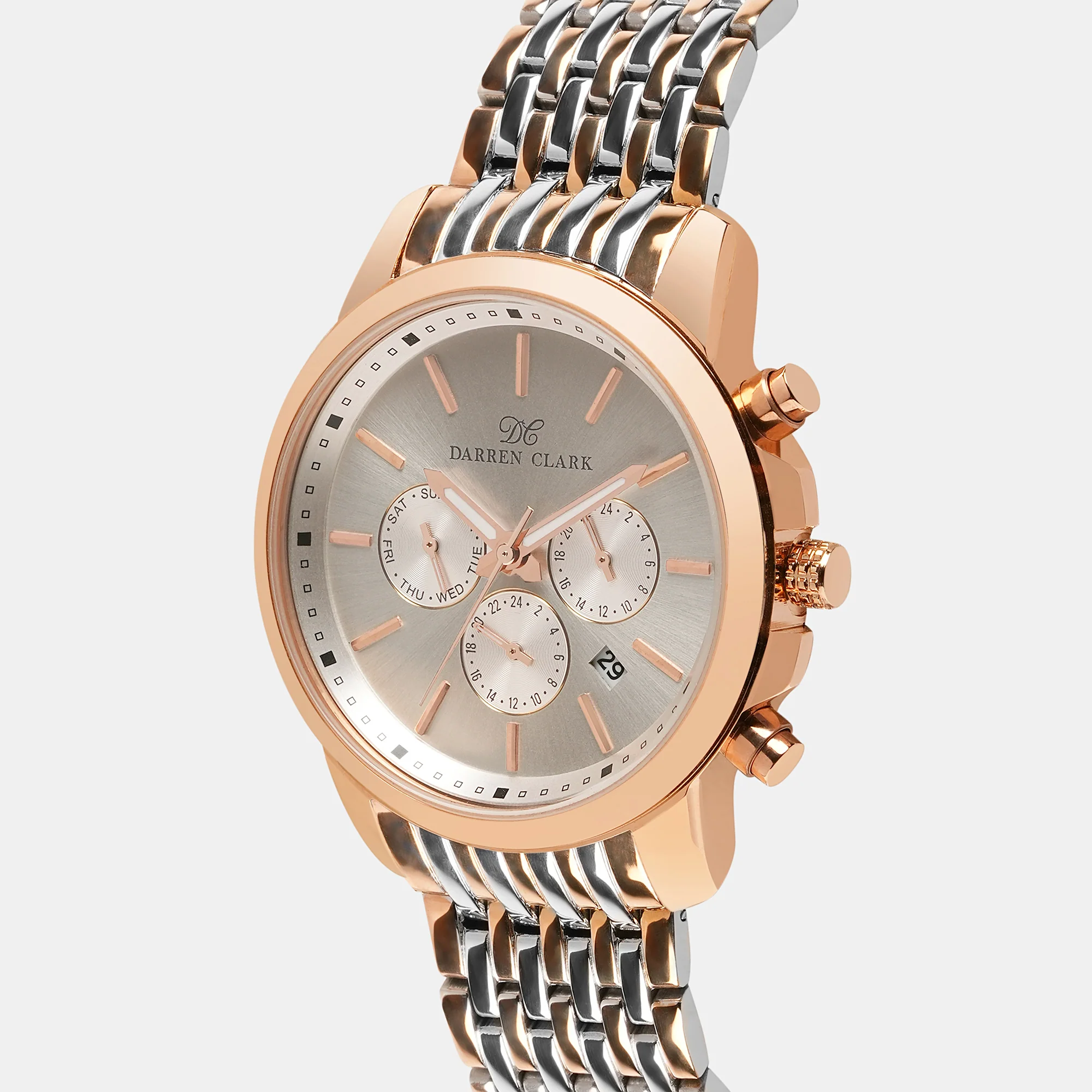 Men Quartz Silver Dial Chronograph Stainless Steel Watch 1008C-M0303 - Image 2