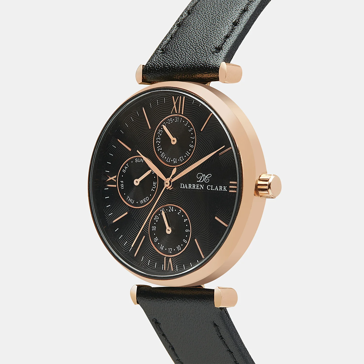 Women Quartz Black Dial Chronograph Leather Watch 2003F-L0304 - Image 2