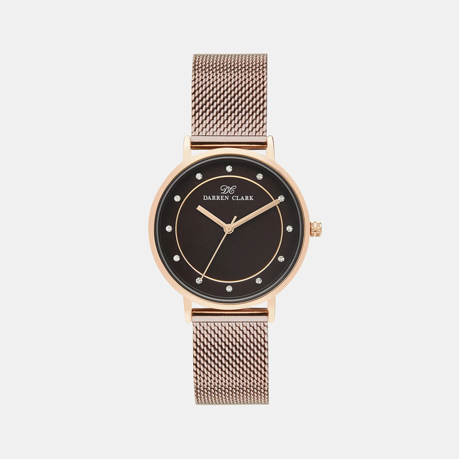 Women Quartz Brown Dial Analog Mesh Watch 2005H-E0306