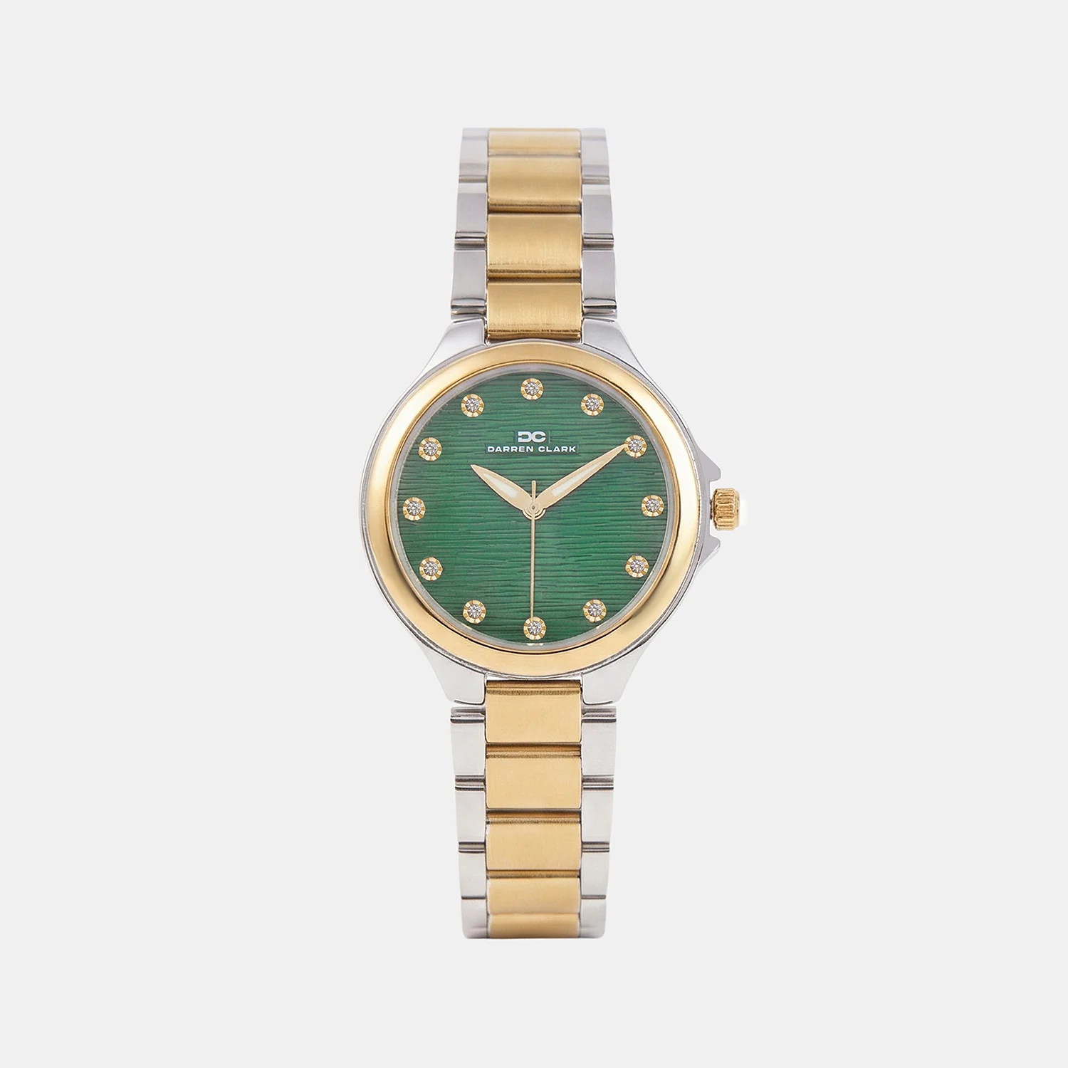 Women Quartz Green Dial Analog Metal Watch 2014D-M1214
