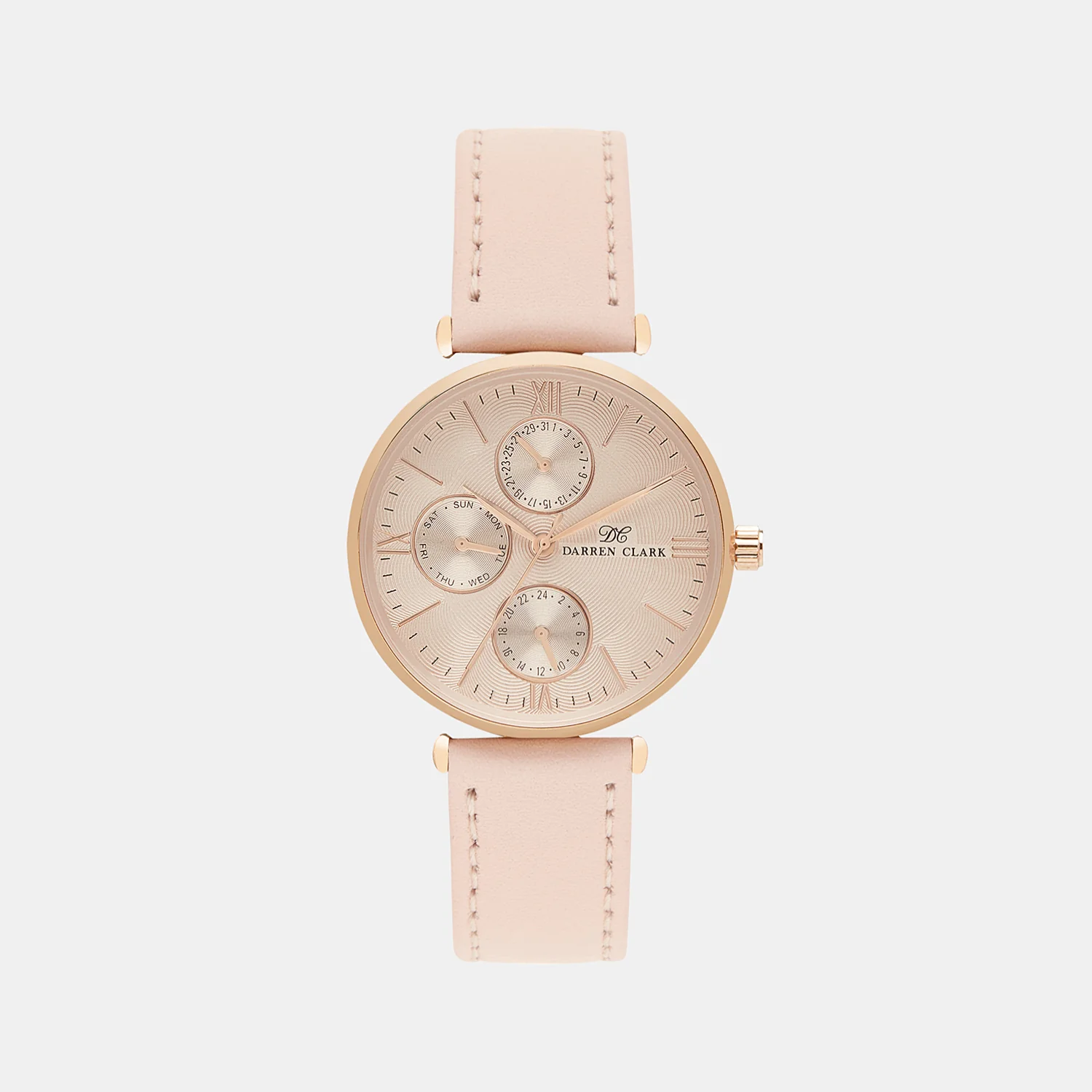 Women Quartz Beige Dial Chronograph Leather Watch 2003R-L0309