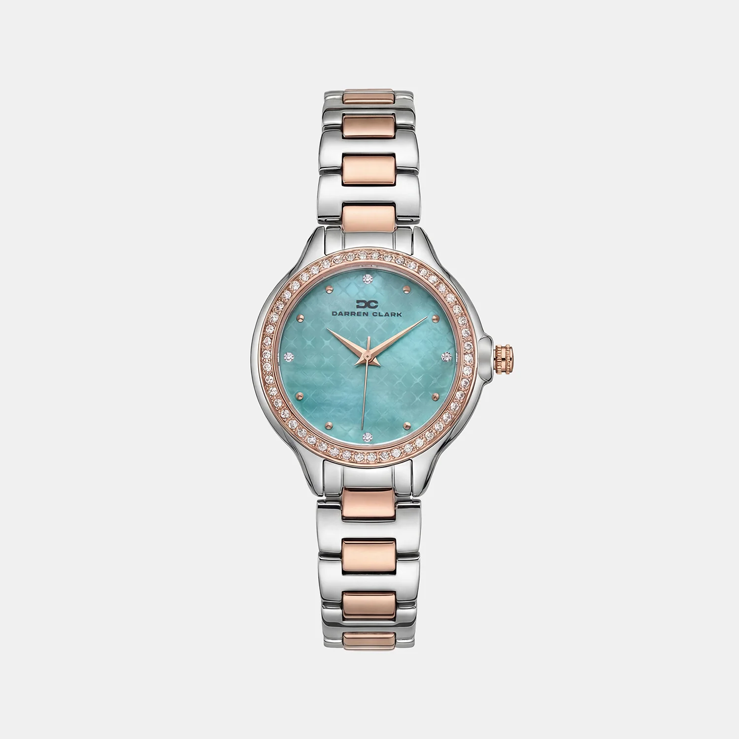 Women Quartz Light Blue Dial Analog Metal Watch 2015E-M1317
