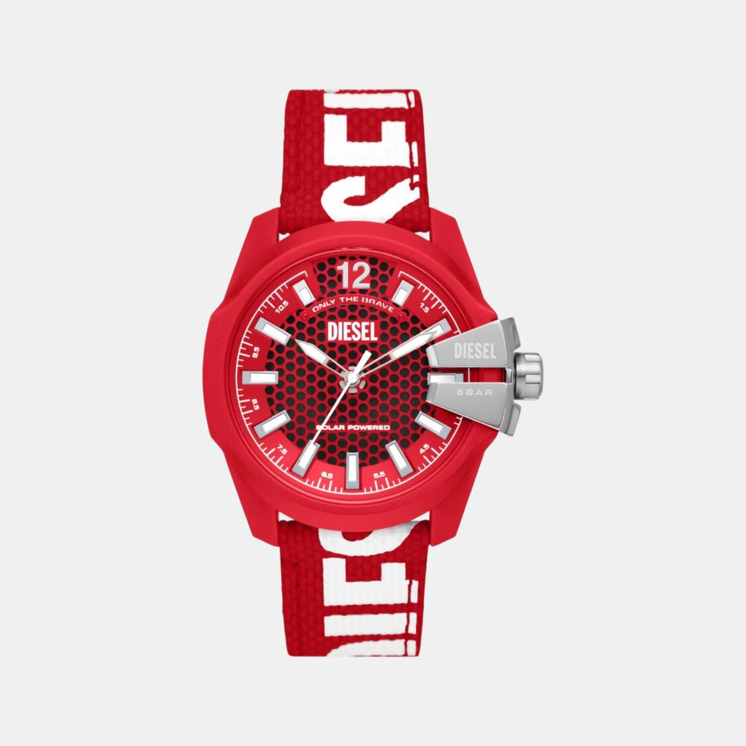 Baby Chief Men Solar Red Dial Analog Polyurethane Watch DZ4619