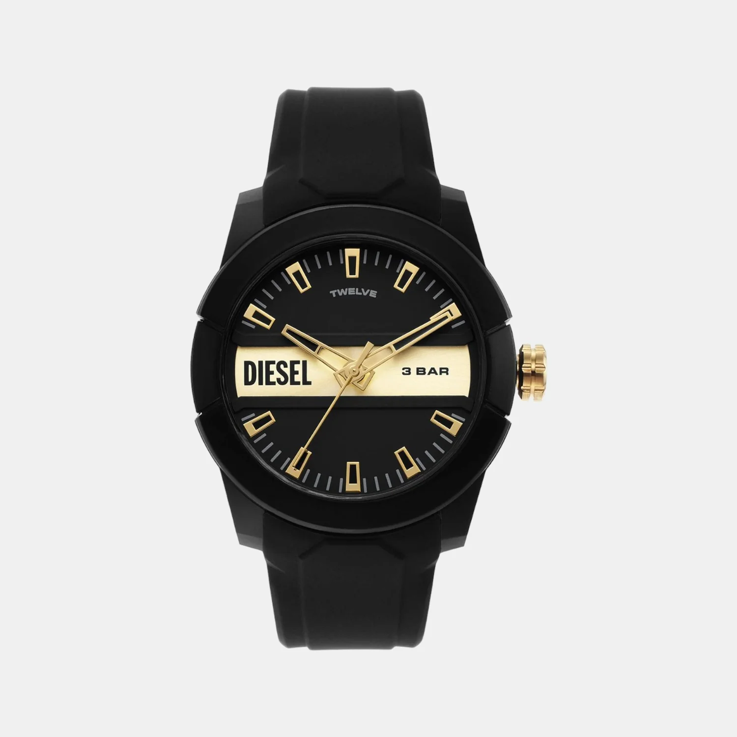 Double Up Men Quartz Black Dial Analog Silicone Watch DZ1997
