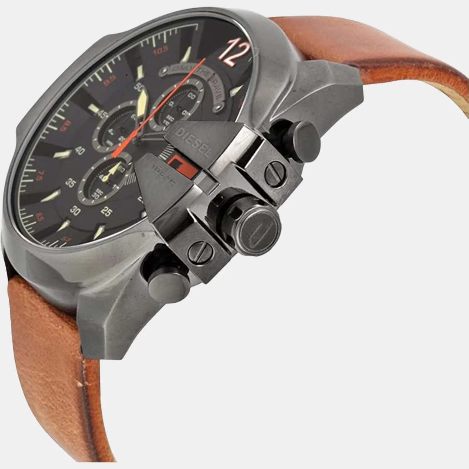 Mega Chief Men Quartz Black Dial Chronograph Leather Watch DZ4343 - Image 4
